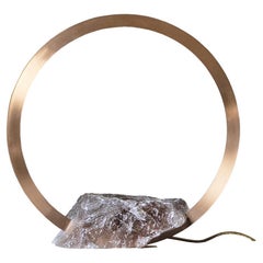 Table Light Sculpture in Brass with Quartz Base, Portal 450 by Christopher Boots