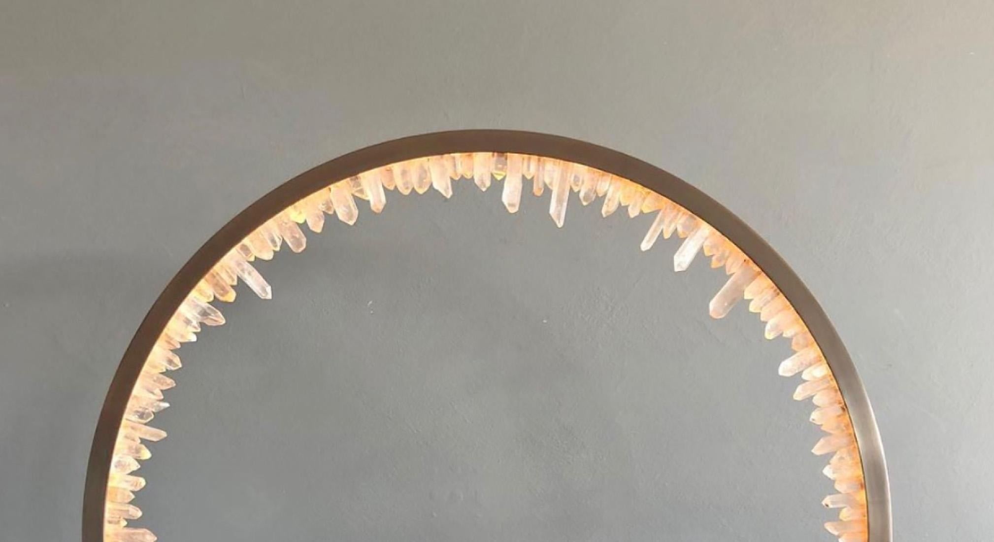 Australian Table Light Sculpture in Brass with Quartz, Prometheus IV by Christopher Boots For Sale