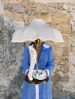 Table light with ceramic cobra designed by Italian manufacturer Ahura, 1960s