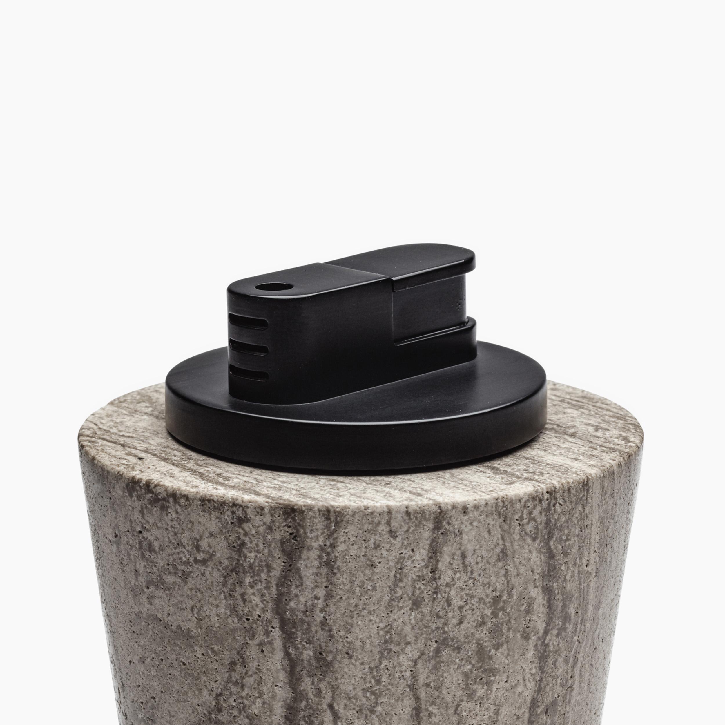 Canadian Table Lighter in Grey Athens Marble For Sale
