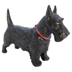 Table lighter in the form of a Scottie Dog made from cast metal circa 1920