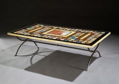 Table, Low, Sofa, Coffee, Specimen, Marble, Pietre Dure, Iron, Marcel Coard 57"L