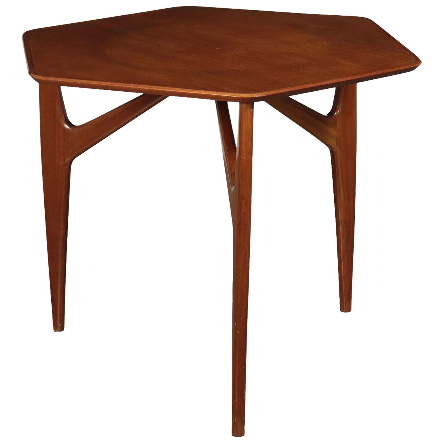 Table Mahogany Veneer and Solid Wood 1950s Italian Prodution