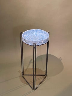 Table Majolica Ceramic Top & Stainless Steel by Hannelore Freer and Filipe Ramos