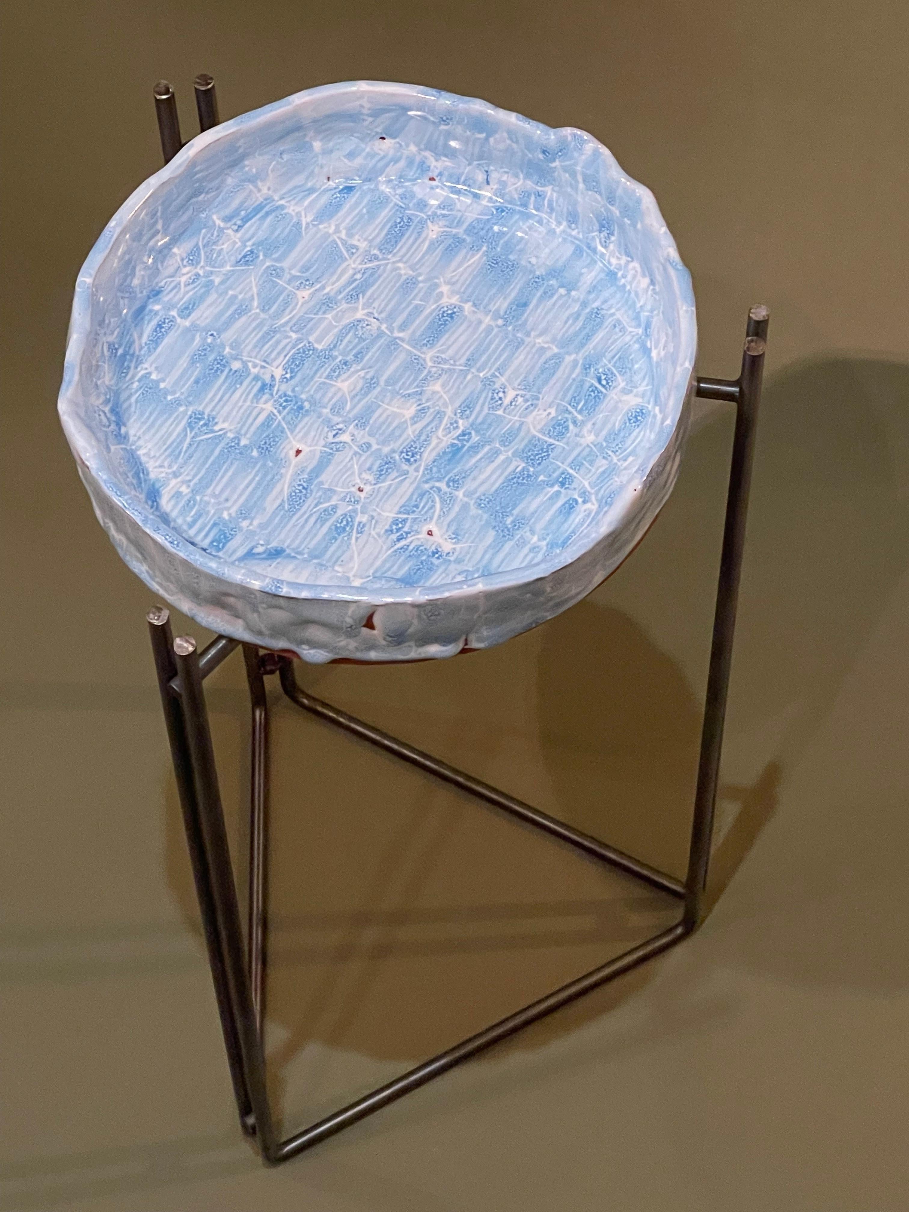 Table Majolica Ceramic Top & Stainless Steel by Hannelore Freer and Filipe Ramos 1