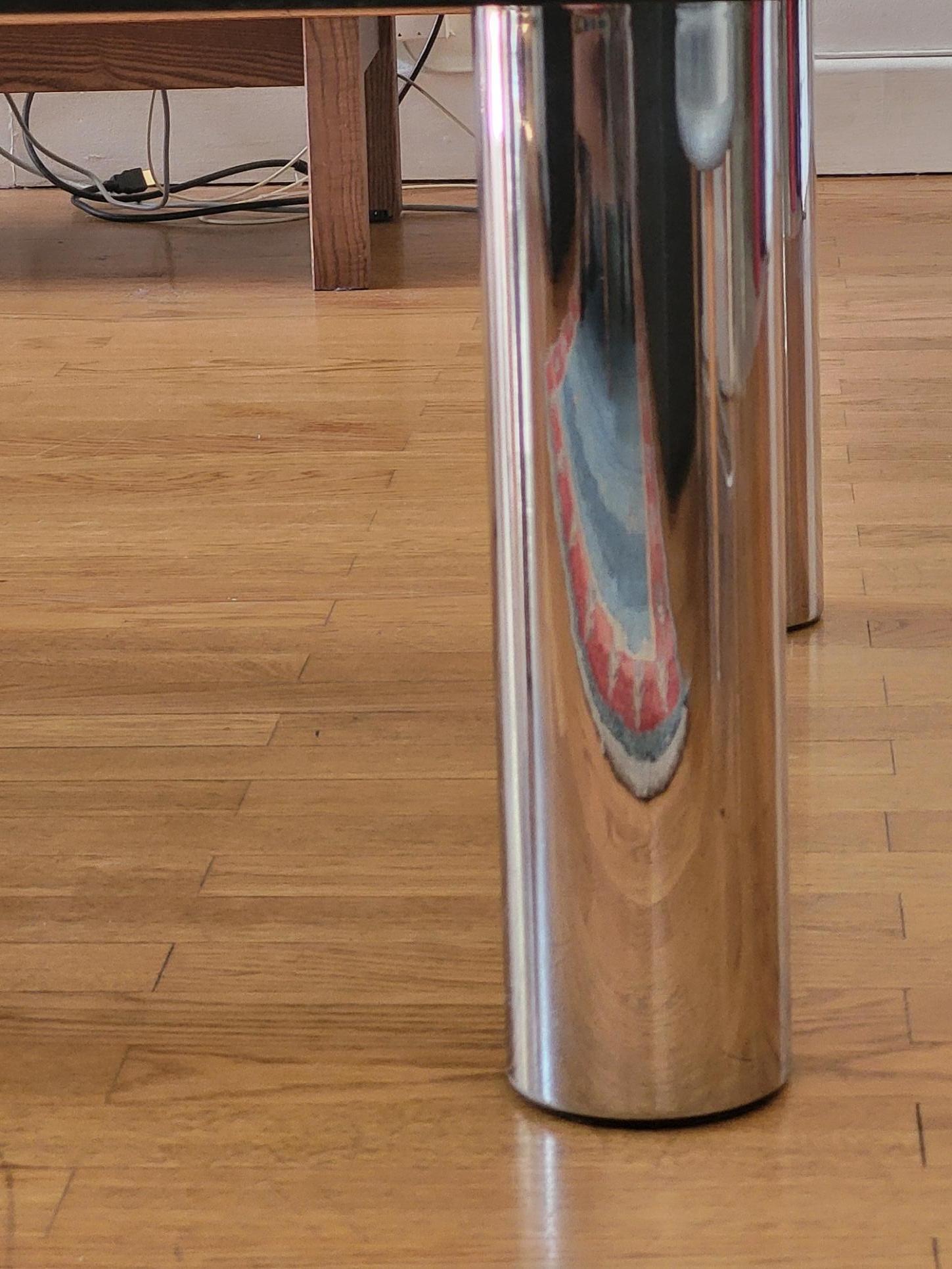 Tisch MARCUSO par Zanotta Designer Marco ZANUSO en verre pieds inox, Italien 1970 (Edelstahl) im Angebot