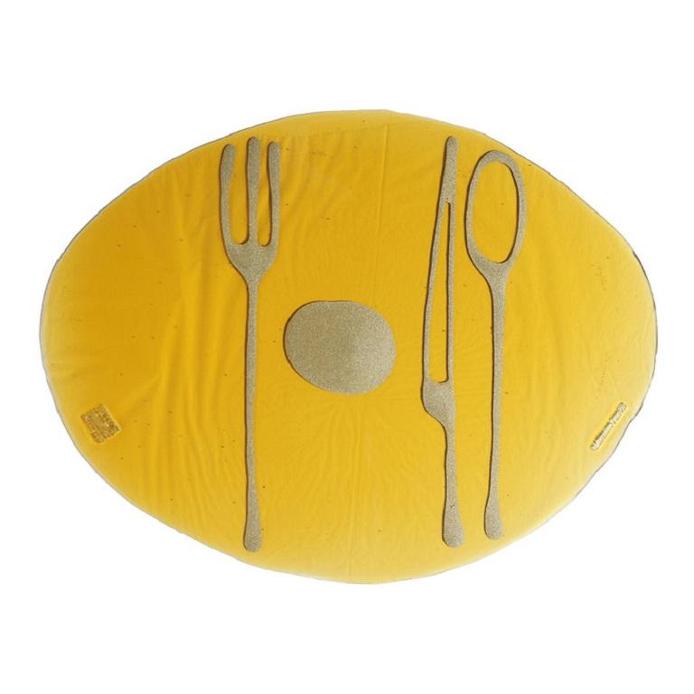 Set of 4 Table Mates Placemats in Clear Amber and Bronze by Gaetano Pesce