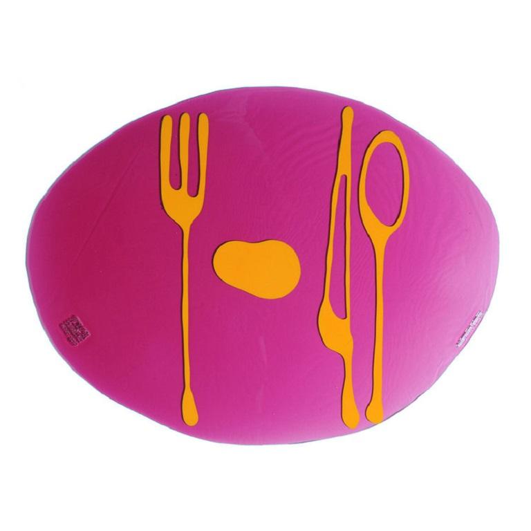 Set of 4 Table Mates Placemats in Clear Fuchsia and Yellow by Gaetano Pesce