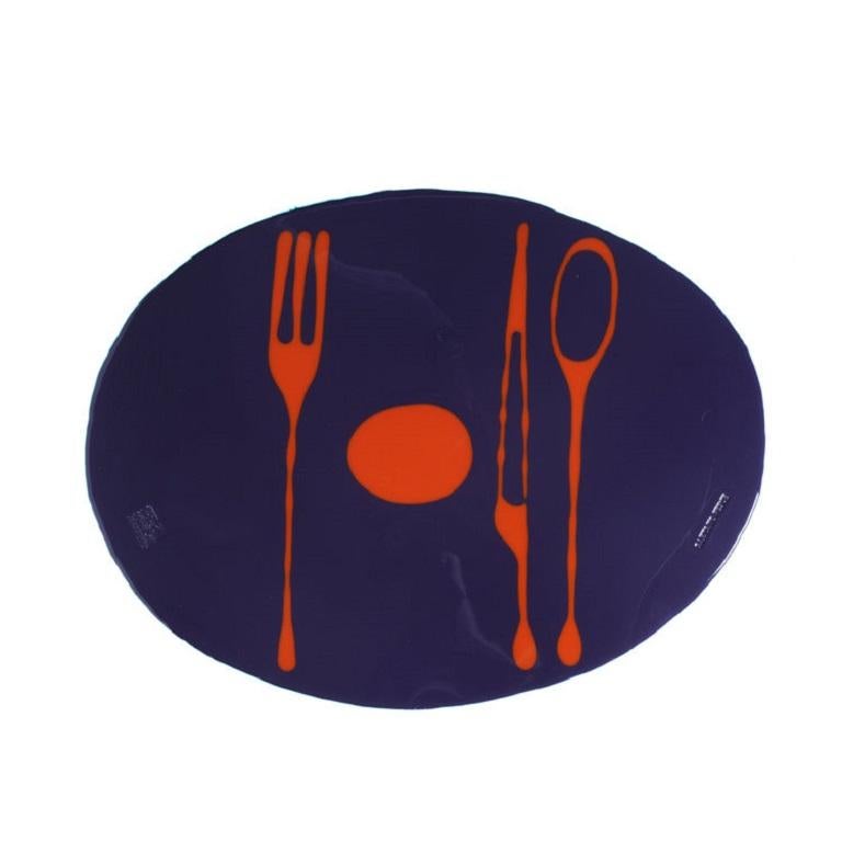 Ensemble de 4 mates de table Mates en violet et orange de Gaetano Pesce