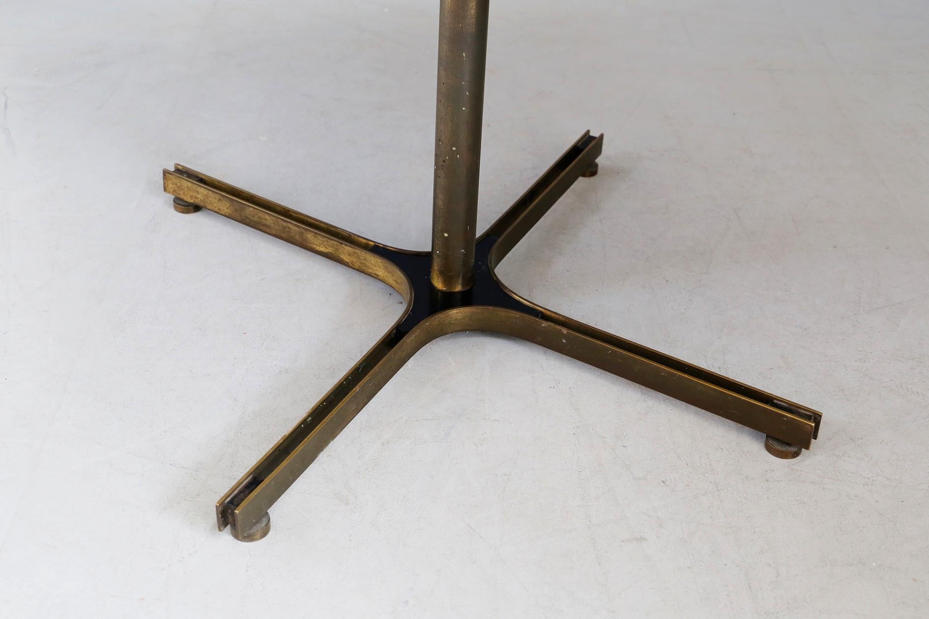 Italian Table Midcentury Attributed to Ignazio Gardella in Brass and Wood, 1950s