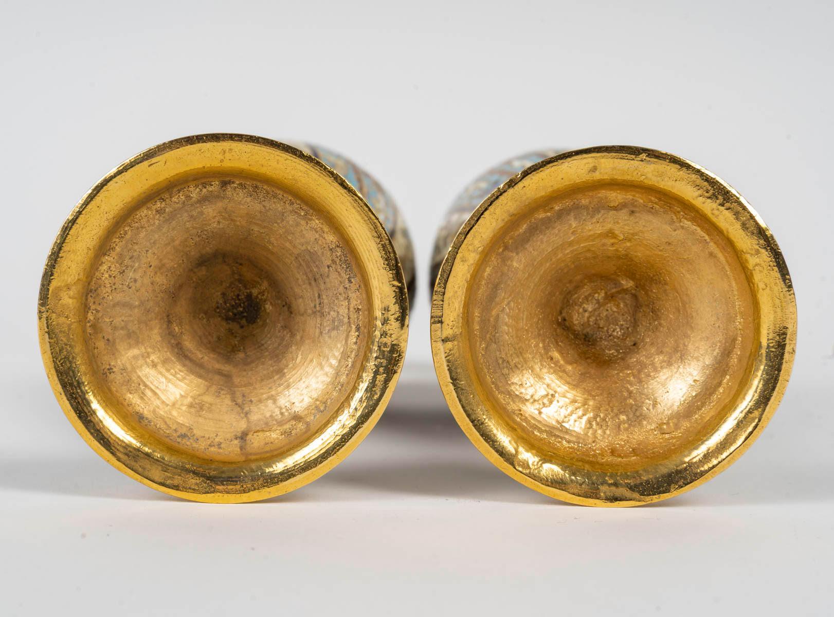 Table Mirror and its Two Vases, 19th Century, Napoleon III Period. For Sale 1