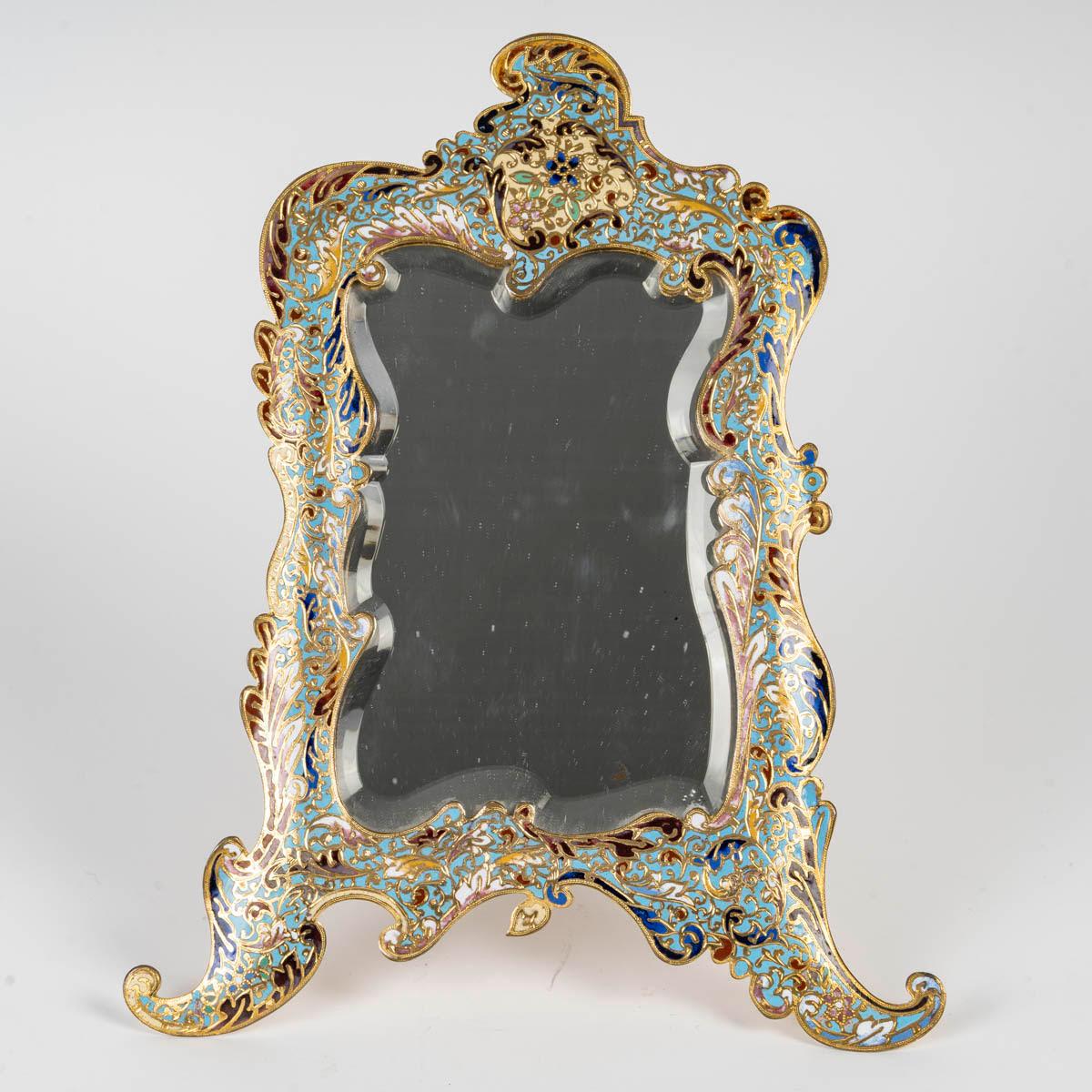 Table Mirror and its Two Vases, 19th Century, Napoleon III Period. For Sale 2