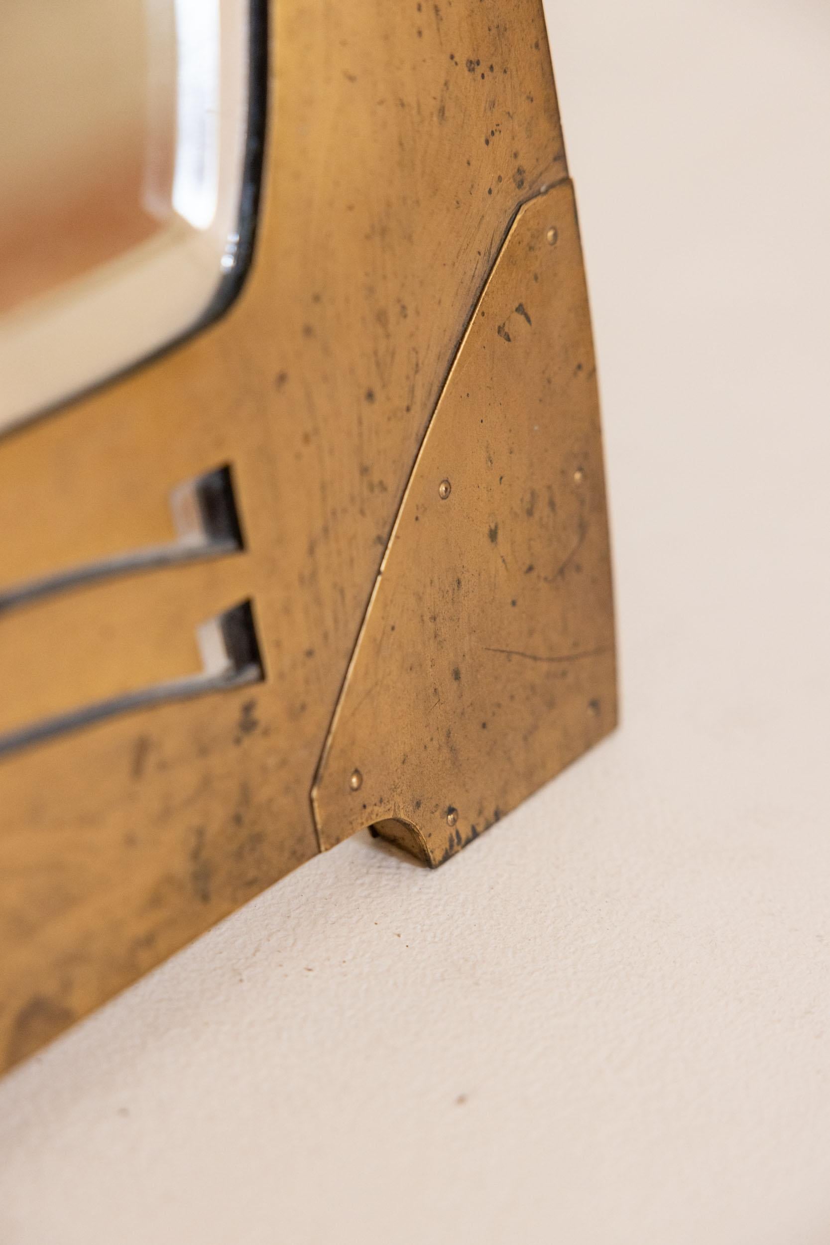 Brass Table mirror by Argentor, Vienna For Sale