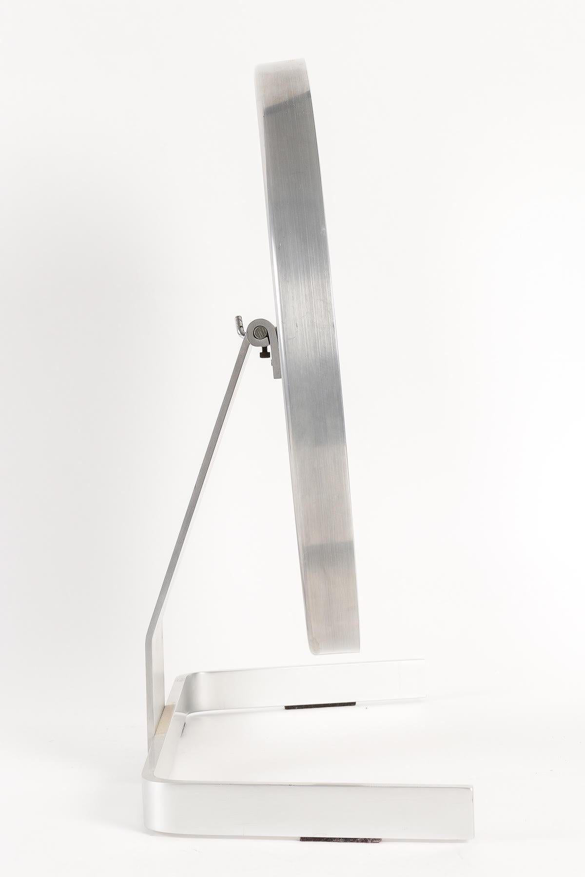 Modern Table Mirror by Pierre Vandel, 1970, Steel and Mirror.