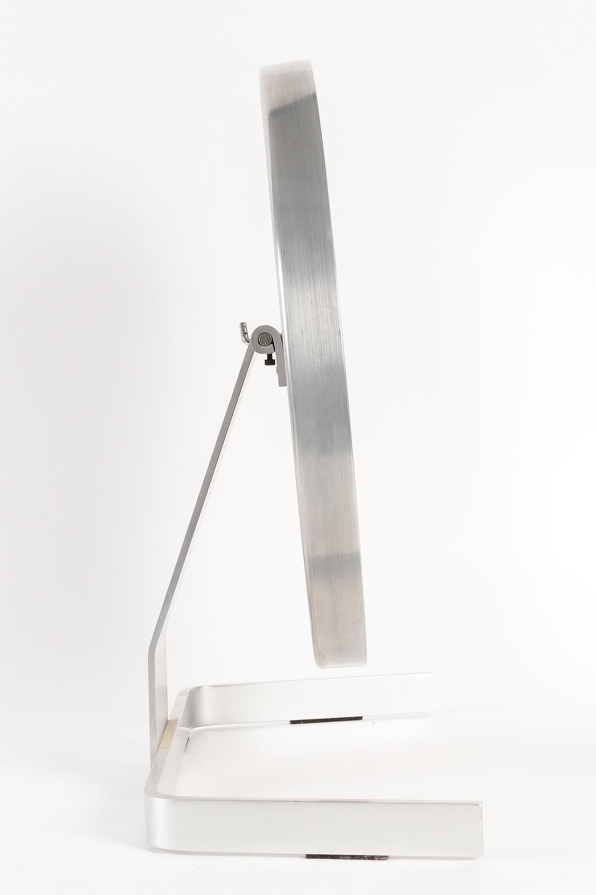 Modern Table Mirror by Pierre Vandel, 1970, Steel and Mirror. For Sale