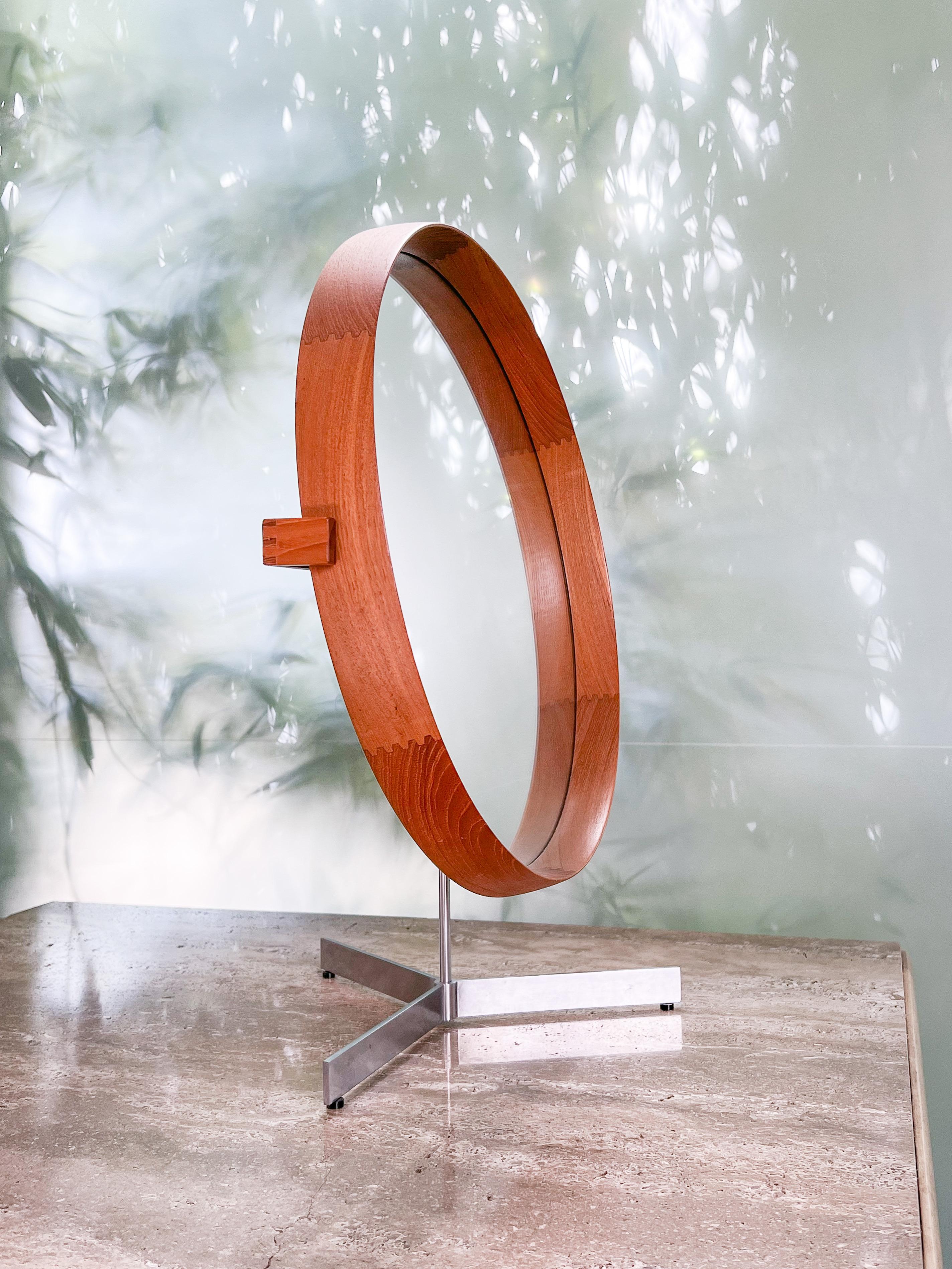 Table Mirror by Uno & Östen Kristiansson for Luxus of Sweden, 1960s In Good Condition For Sale In Dallas, TX