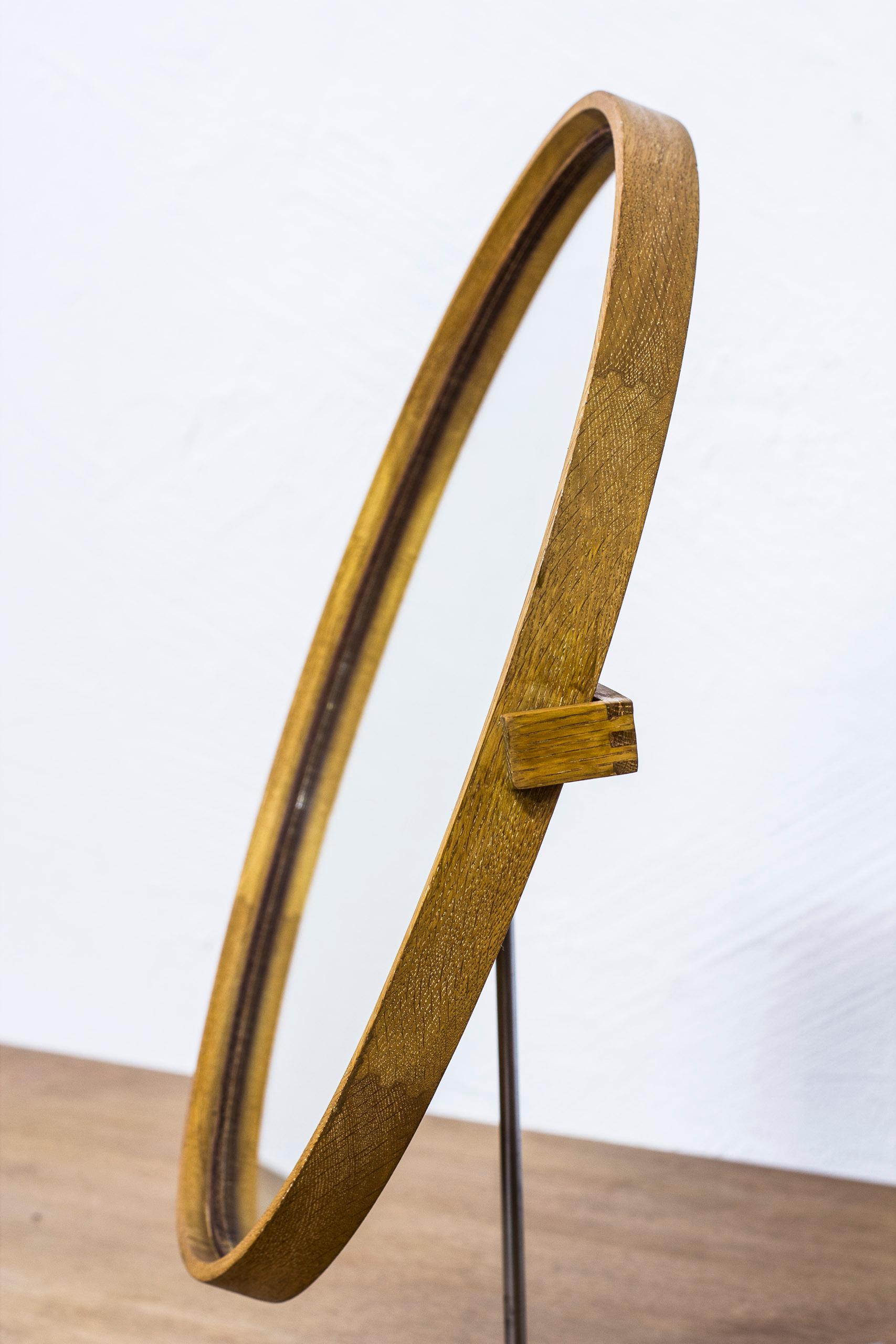 Scandinavian Modern Table Mirror by Uno & Östen Kristiansson for Luxus, Sweden, 1950s For Sale