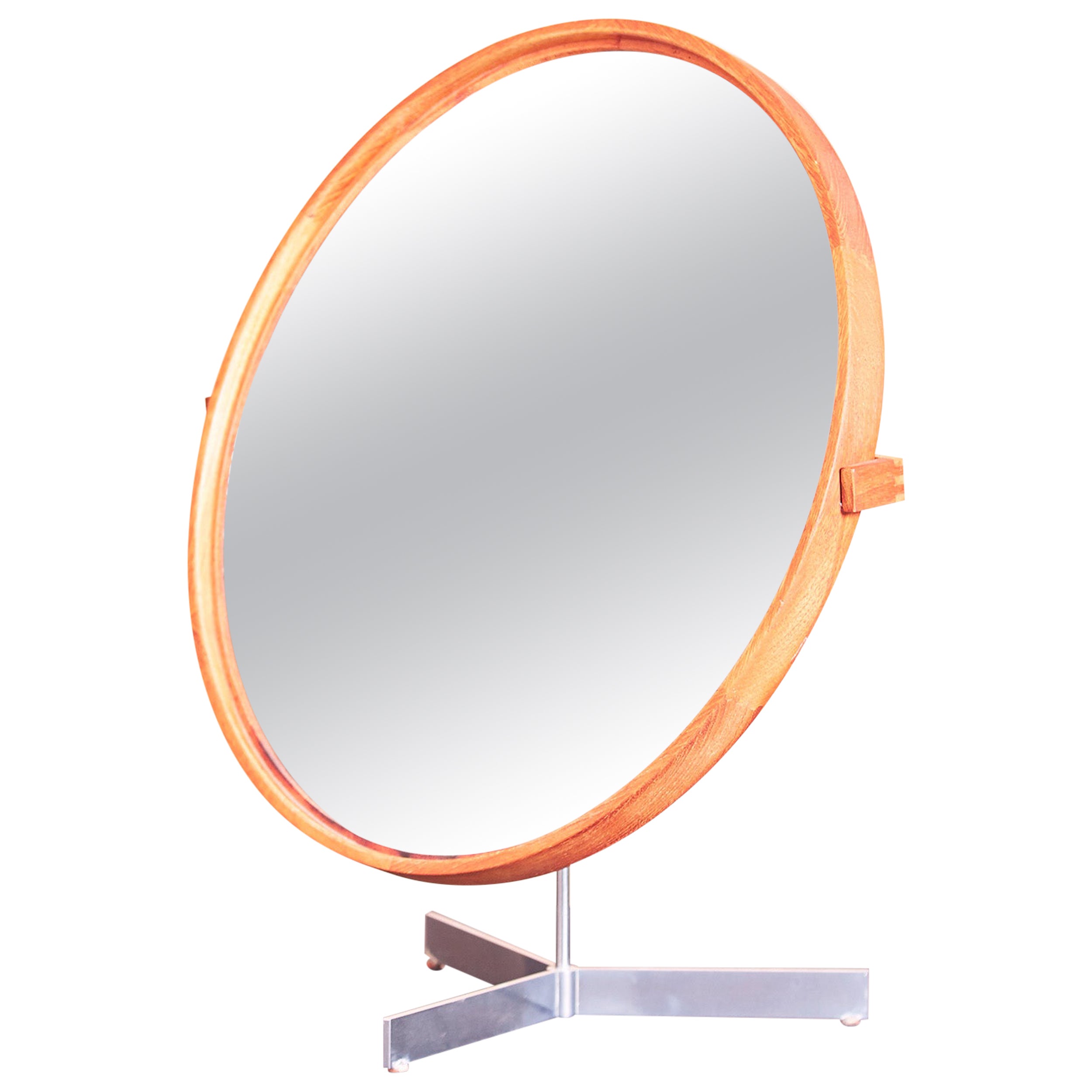 Table Mirror by Uno & Östen Kristiansson for Luxus Vittsjö Sweden, 1960s
