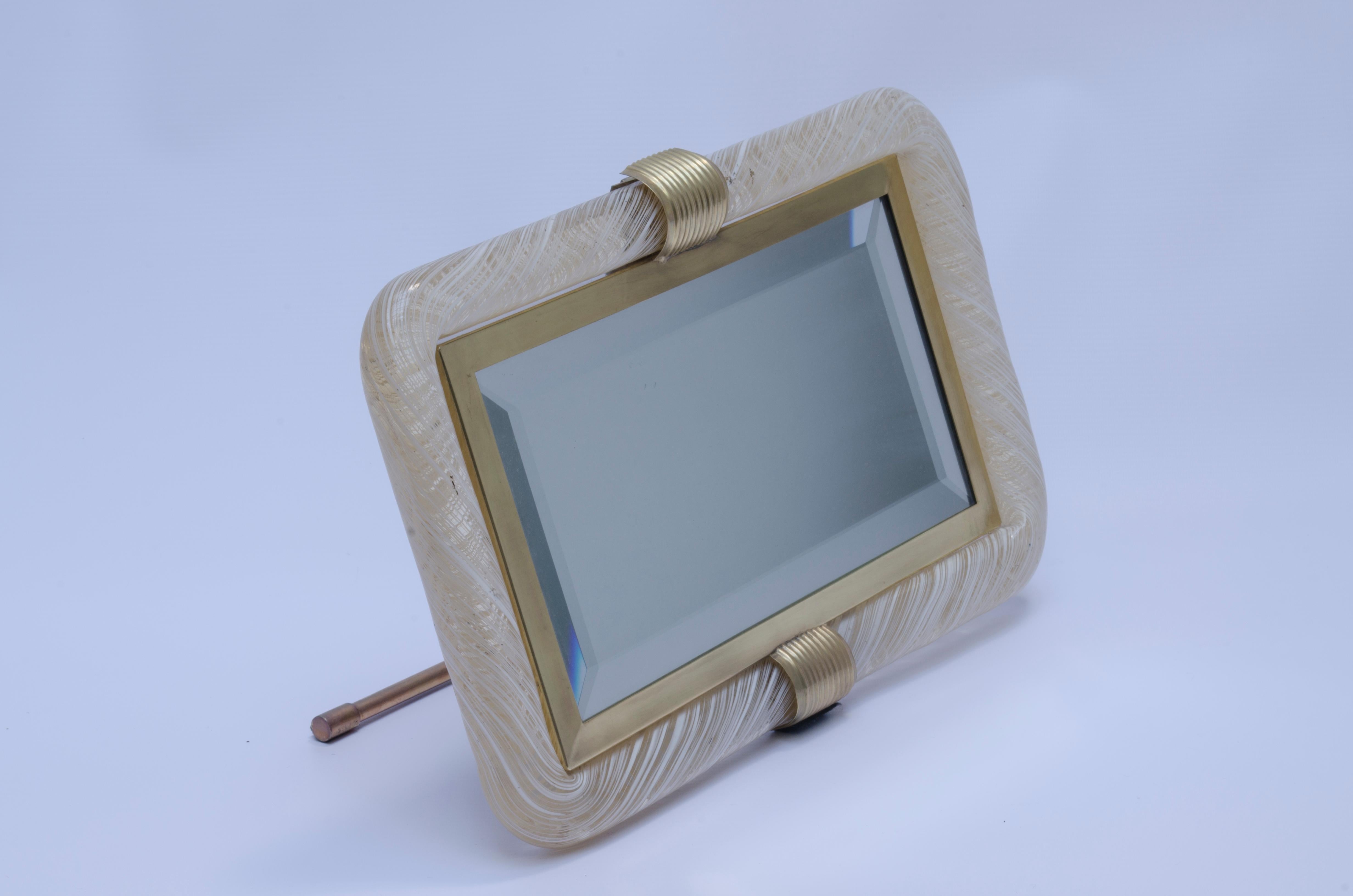 Art déco Miroir à poser de Venini Murano en vente