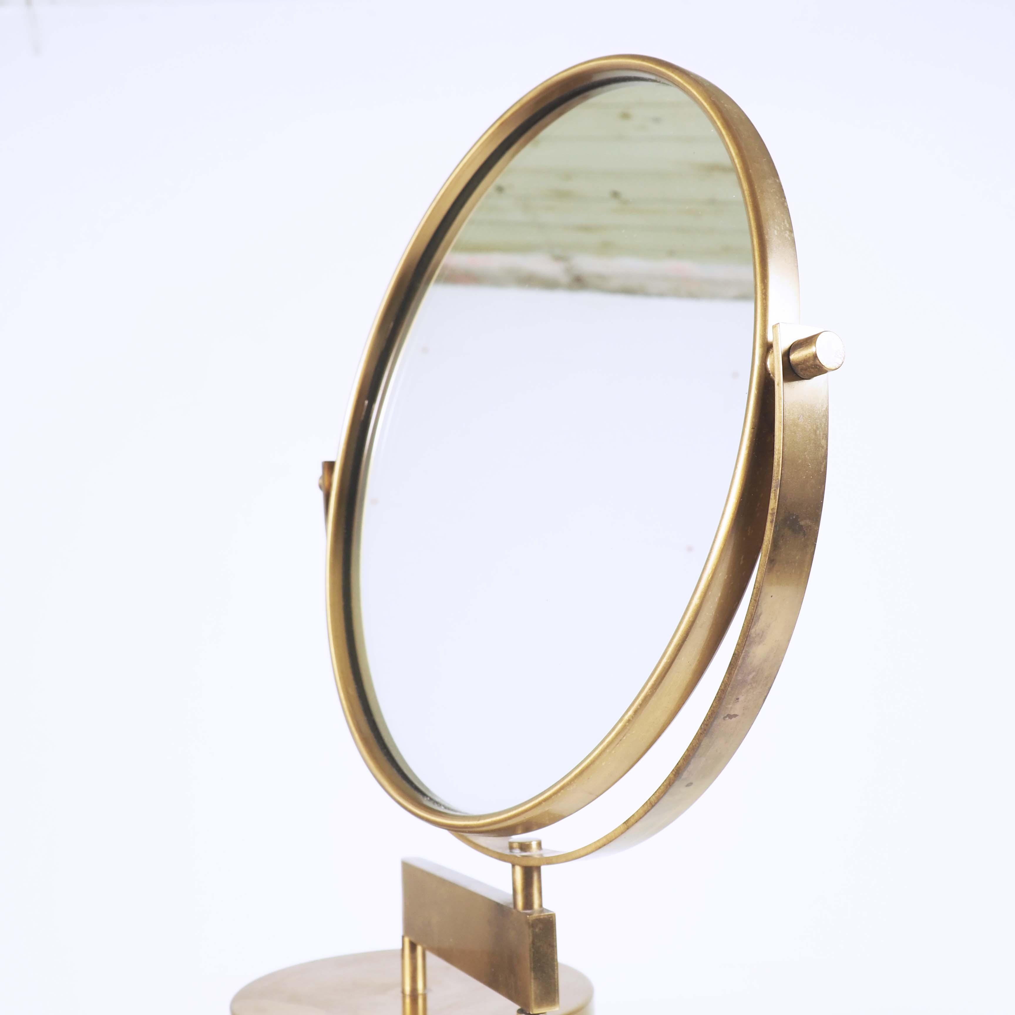 Mid-20th Century Table Mirror in Brass by Hans-Agne Jakobsson, Markaryd, Sweden