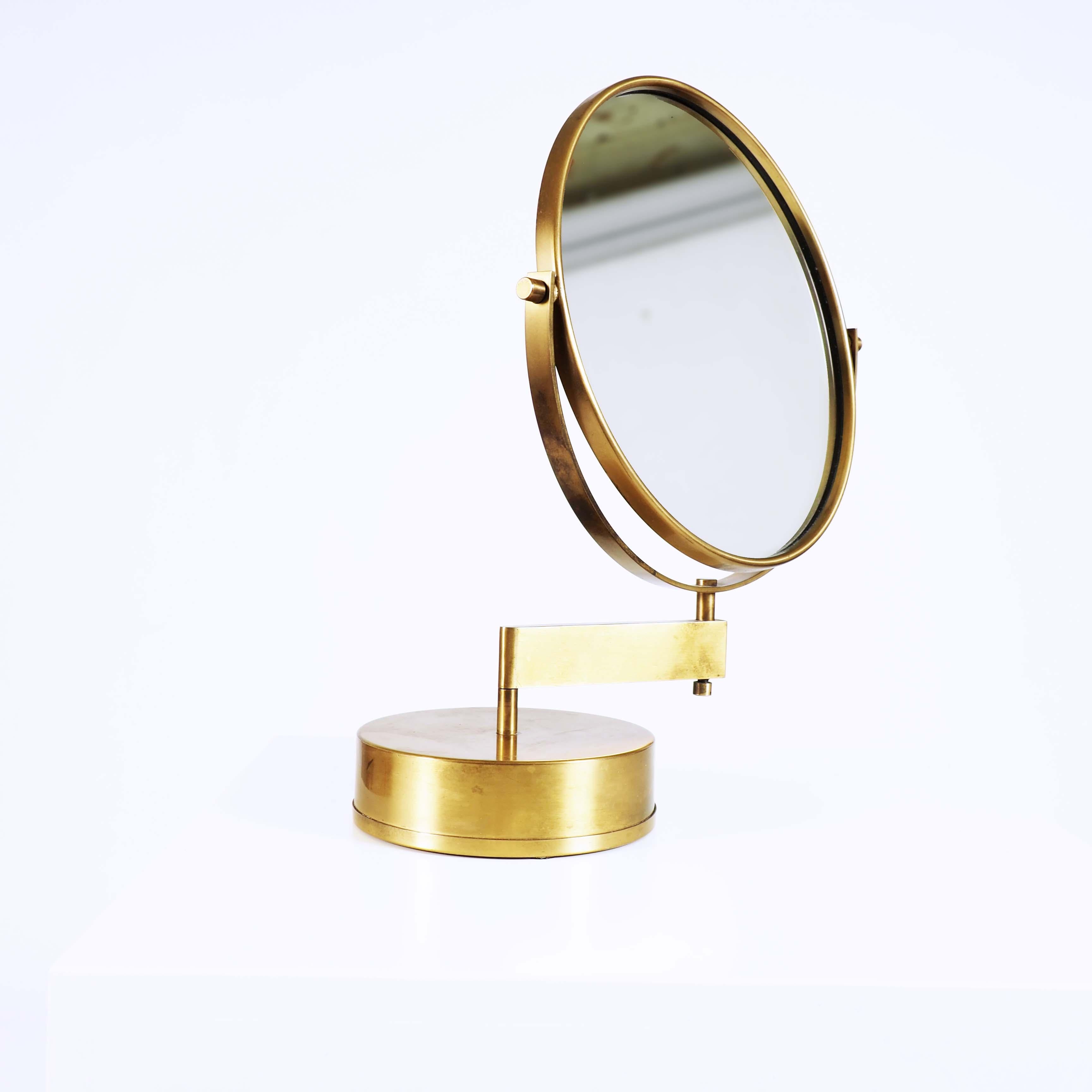 Table Mirror in Brass by Hans-Agne Jakobsson, Markaryd, Sweden 2