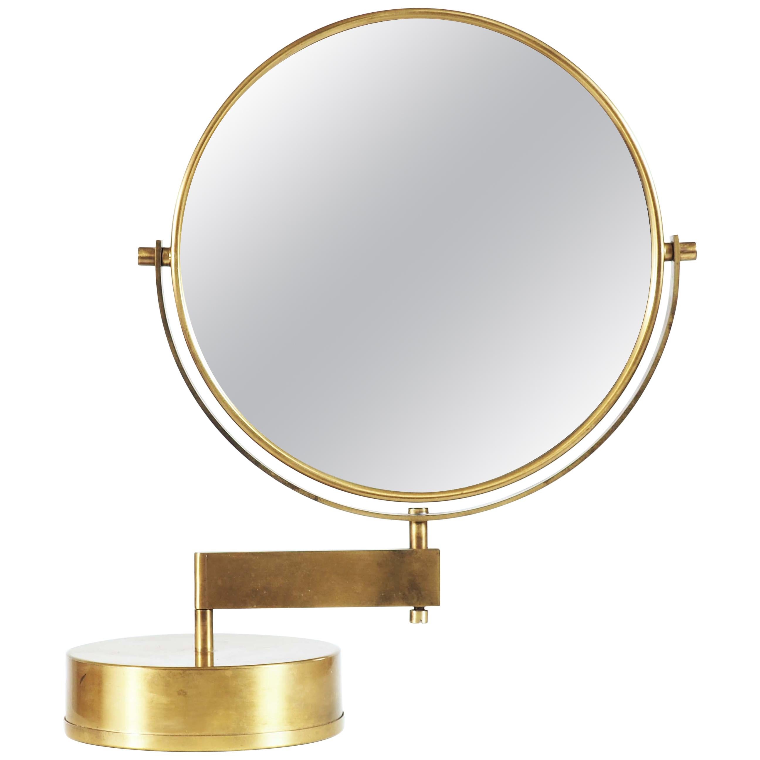 Table Mirror in Brass by Hans-Agne Jakobsson, Markaryd, Sweden