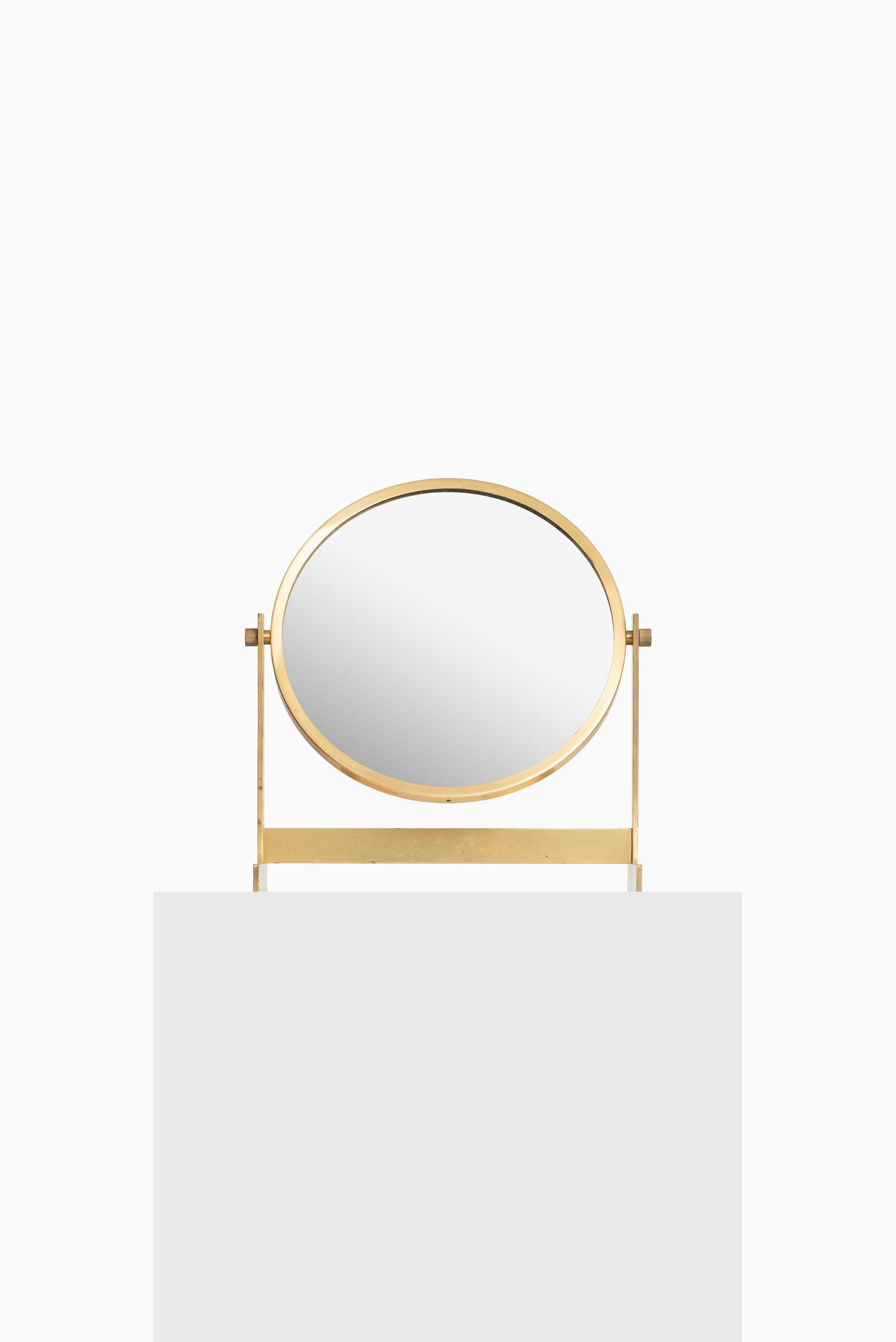 Scandinavian Modern Table mirror in brass produced in Sweden