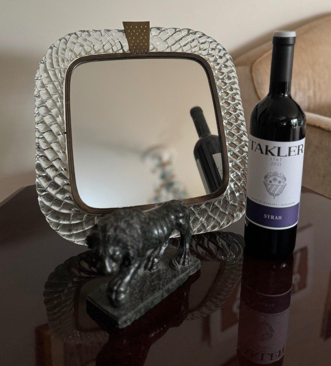 Miroir de table en verre incolore 