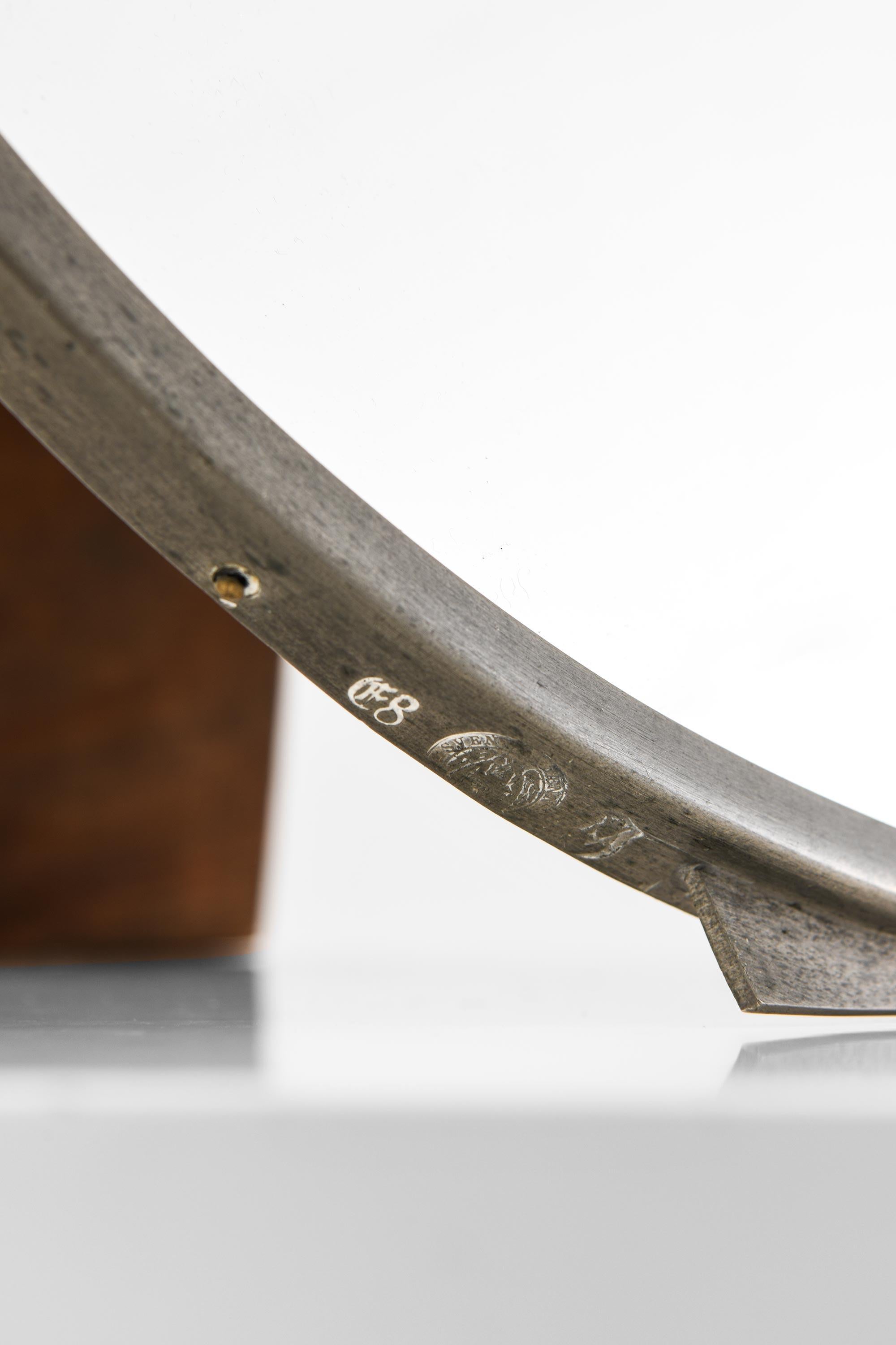 Scandinave moderne Miroir de table en étain et Wood par Nils Fougstedt, 1931 en vente