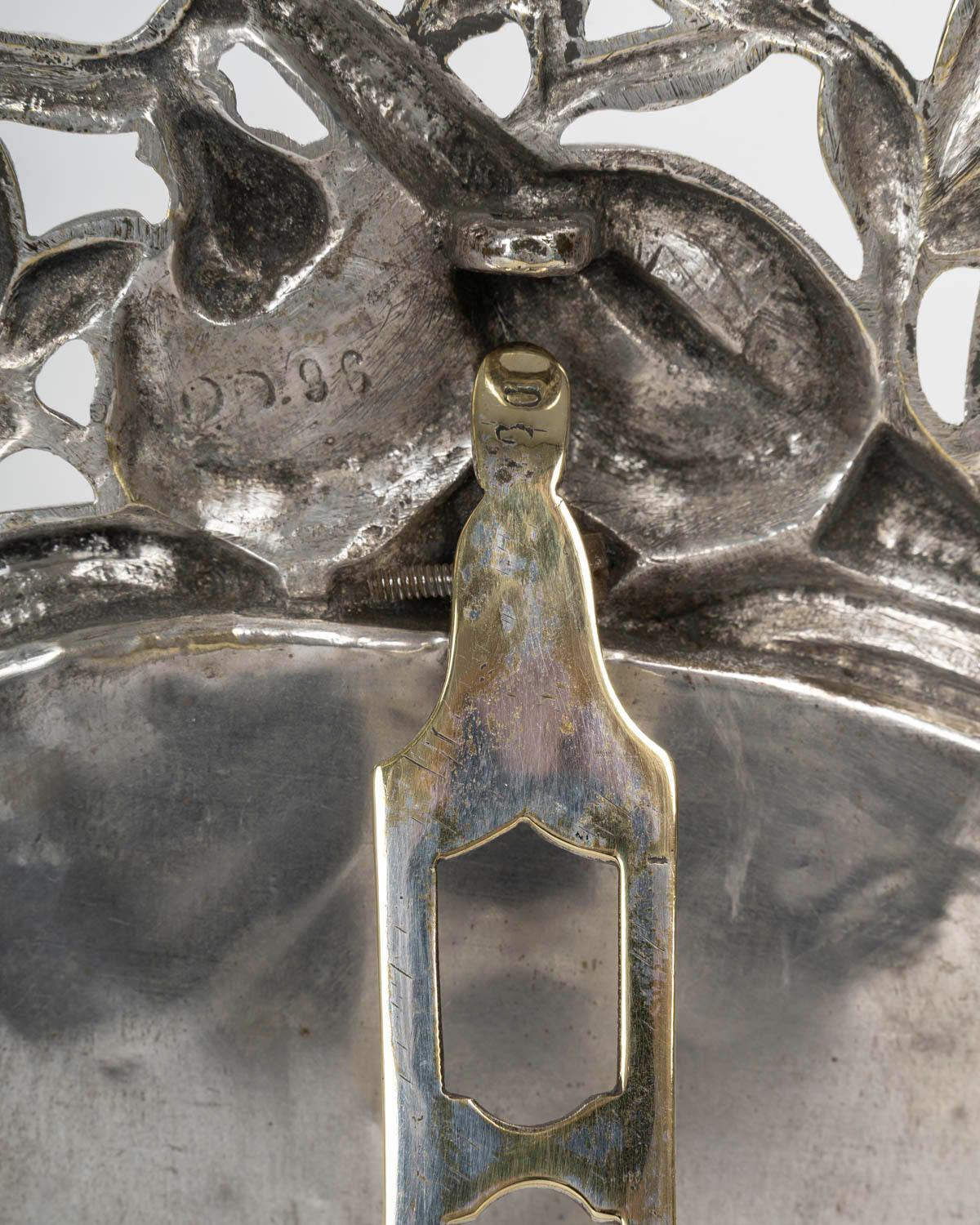 Table Mirror in Silvered Bronze, 19th Century, Napoleon III Period. For Sale 4