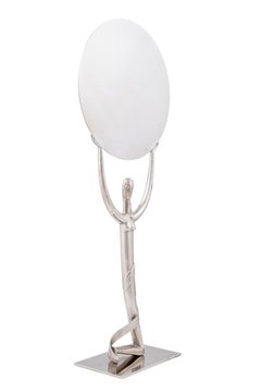 Table Mirror Kneeling Nude Werkstatte Hagenauer Wien Late 1920s Marked