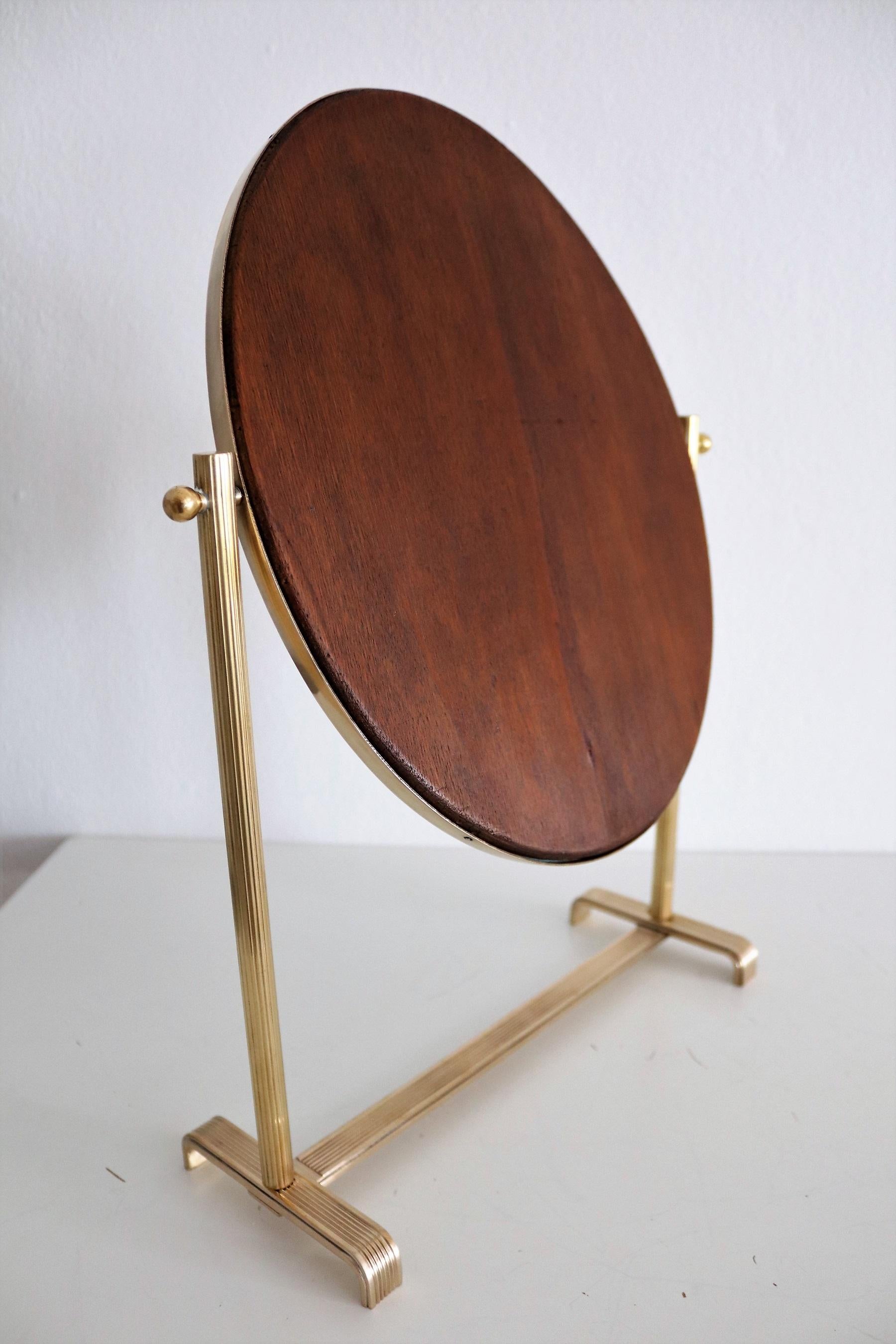 Table Mirror or Vanity Mirror in Brass, 1950s 5