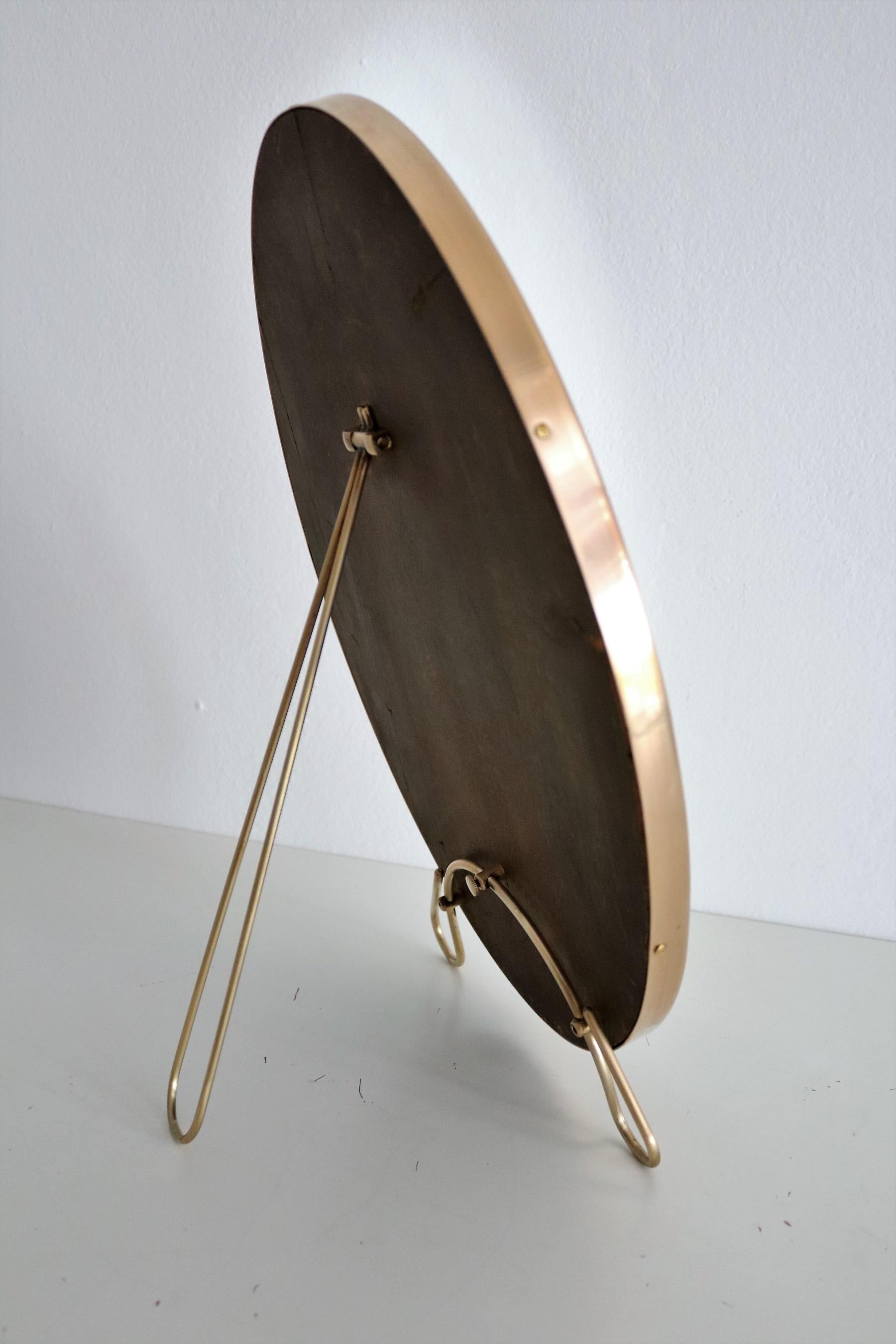 Table Mirror or Vanity Mirror in Brass, 1950s 6