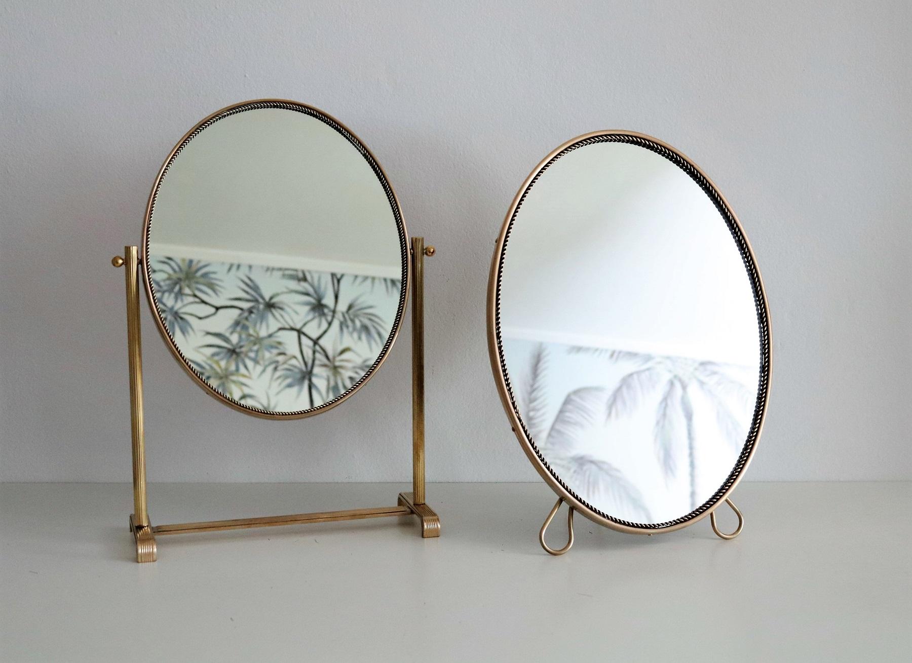 Table Mirror or Vanity Mirror in Brass, 1950s 7