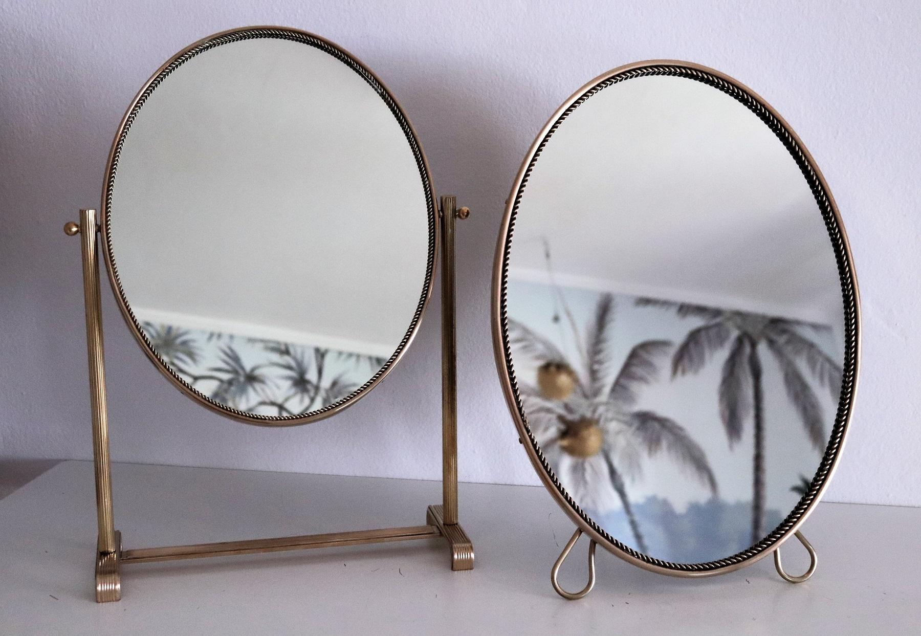 Table Mirror or Vanity Mirror in Brass, 1950s 10