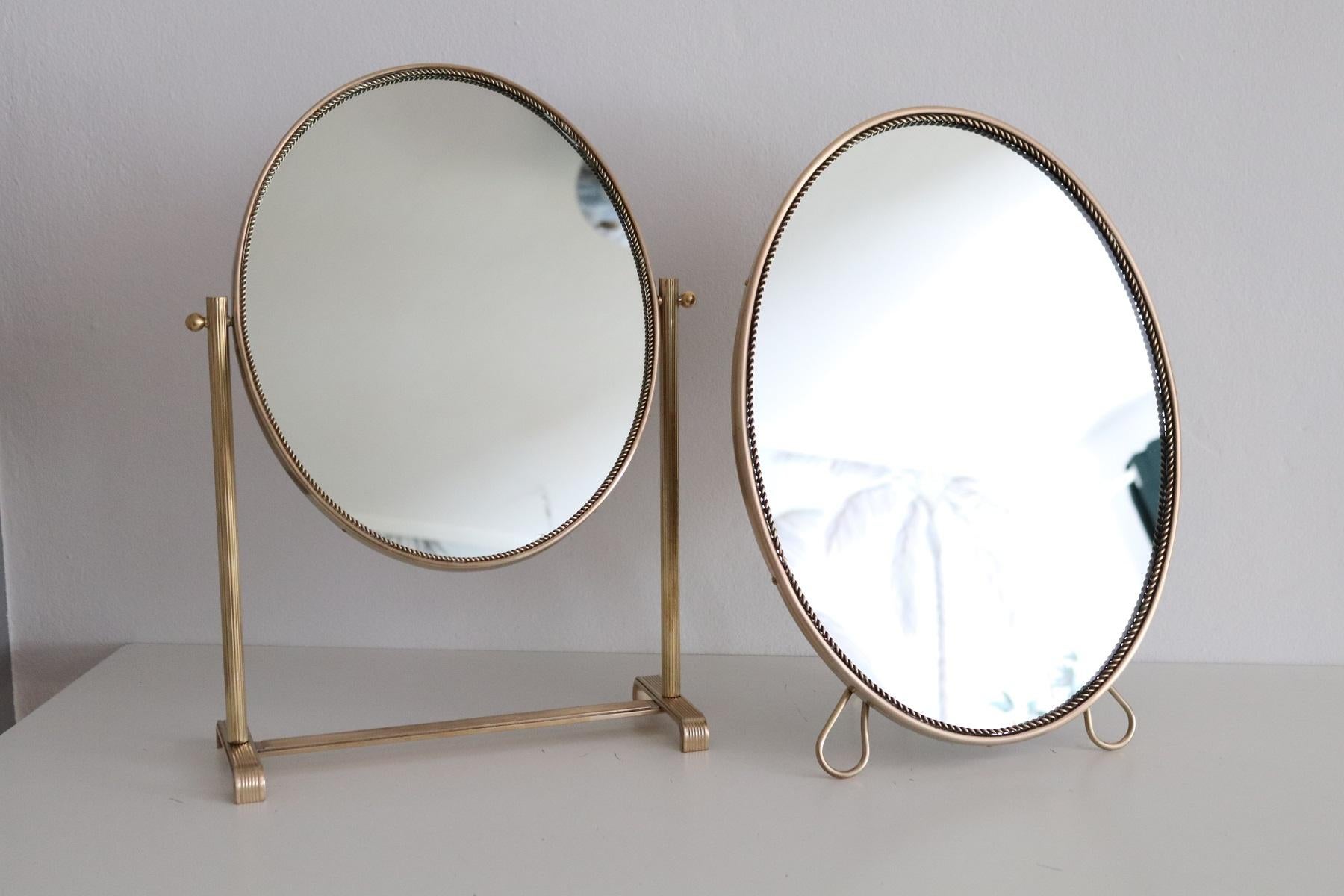 Table Mirror or Vanity Mirror in Brass, 1950s 10