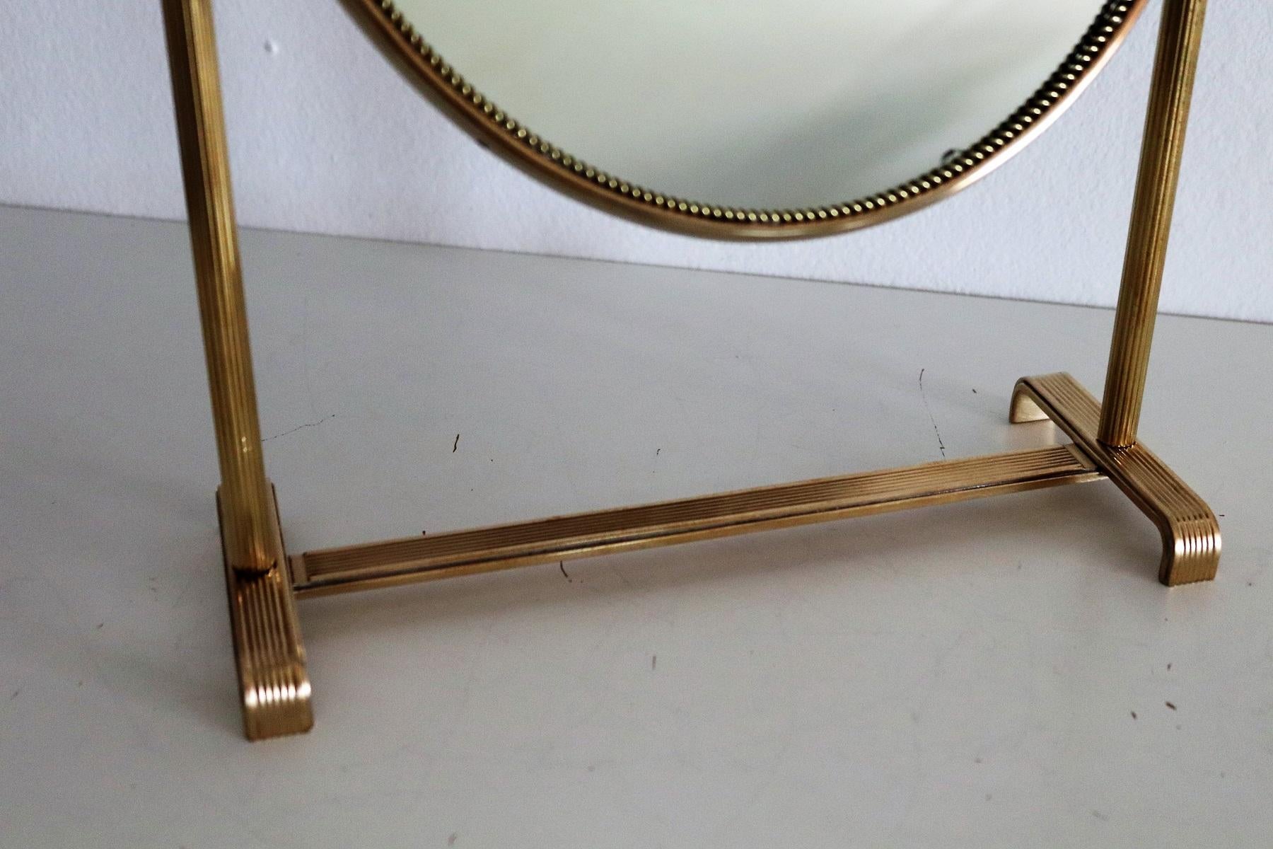Mid-20th Century Table Mirror or Vanity Mirror in Brass, 1950s