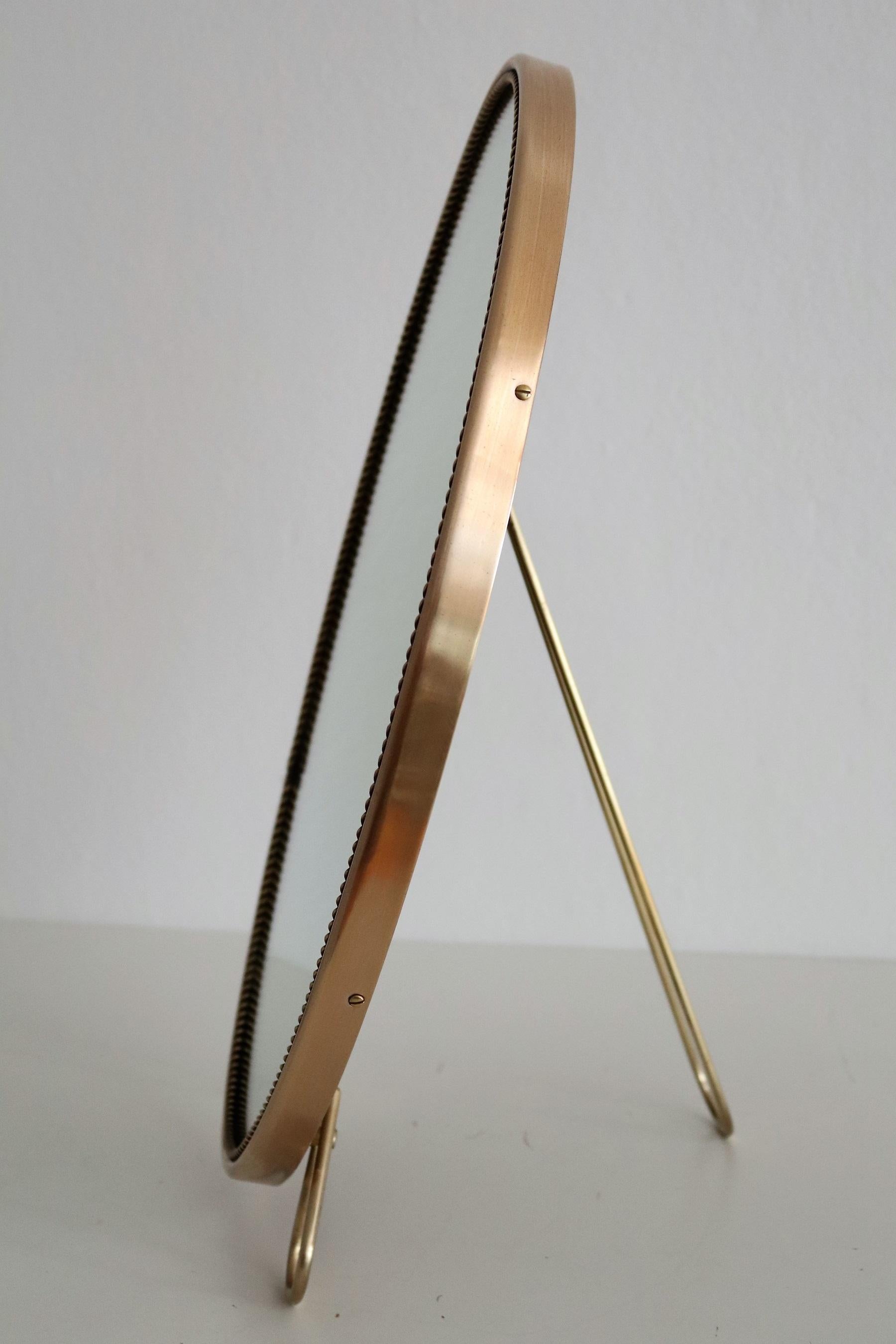 Table Mirror or Vanity Mirror in Brass, 1950s 1
