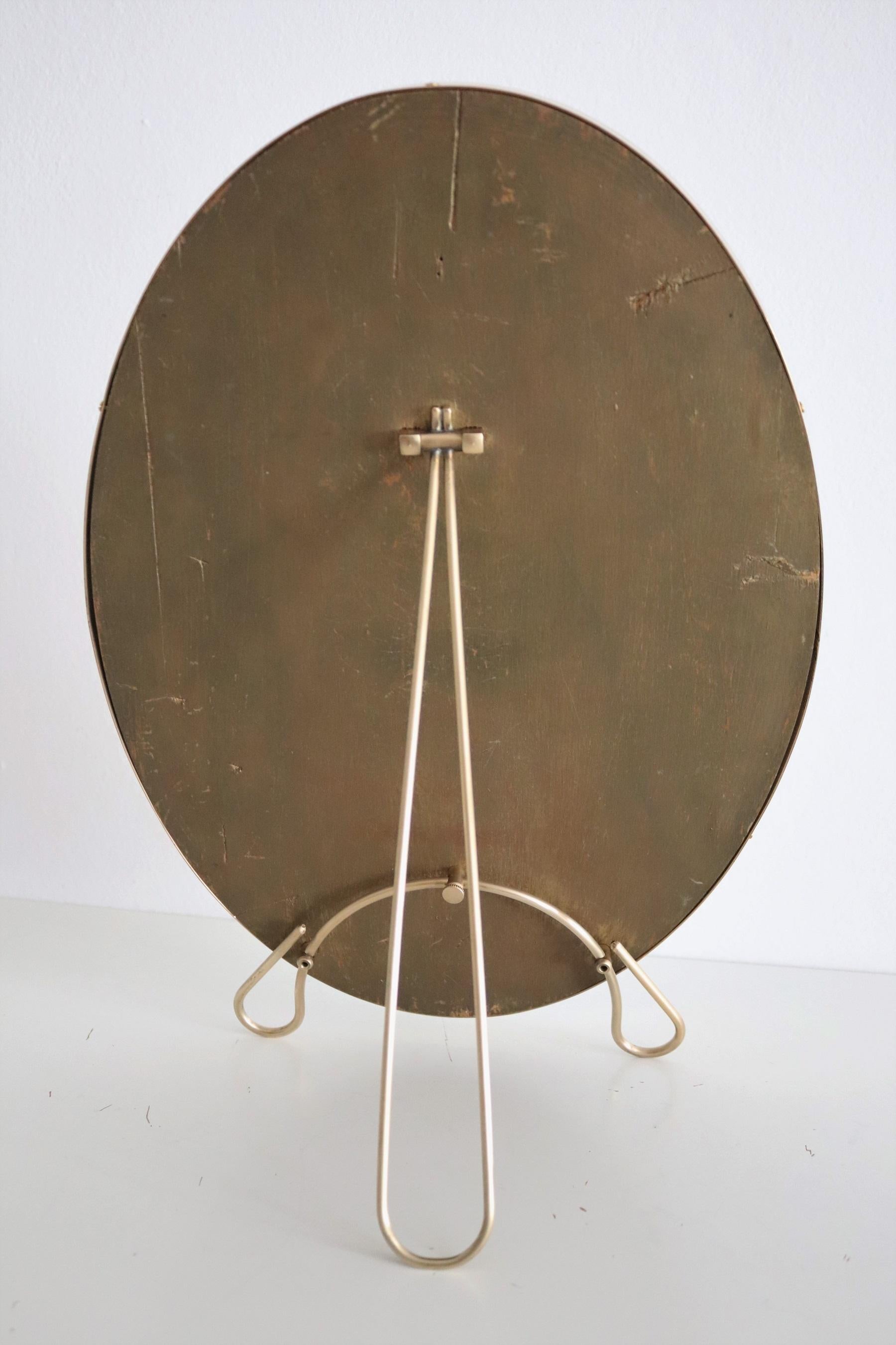Table Mirror or Vanity Mirror in Brass, 1950s 3