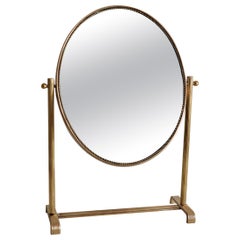 Vintage Table Mirror or Vanity Mirror in Brass, 1950s