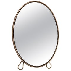 Table Mirror or Vanity Mirror in Brass, 1950s