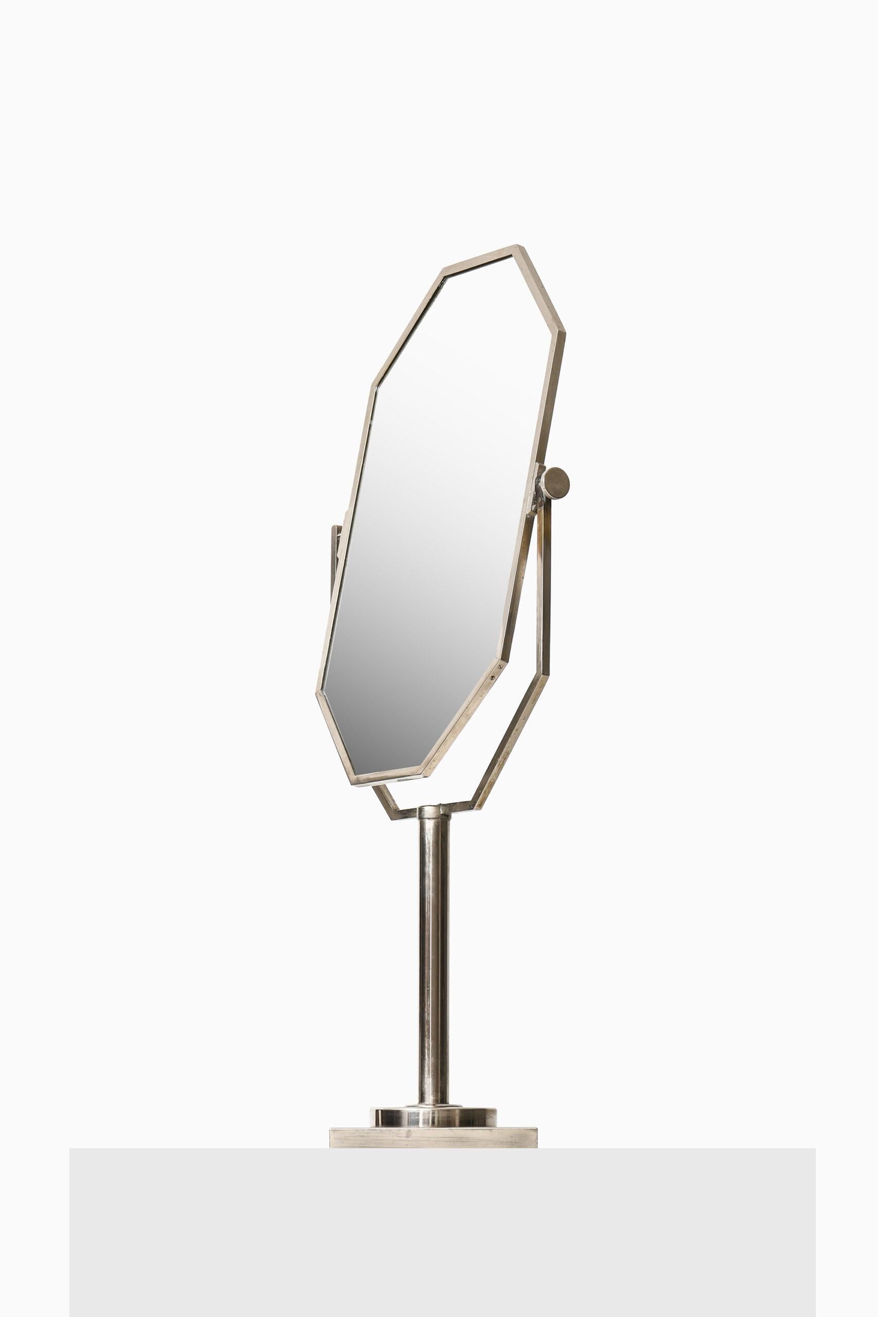 Brass Table Mirror Probably Produced in Sweden For Sale