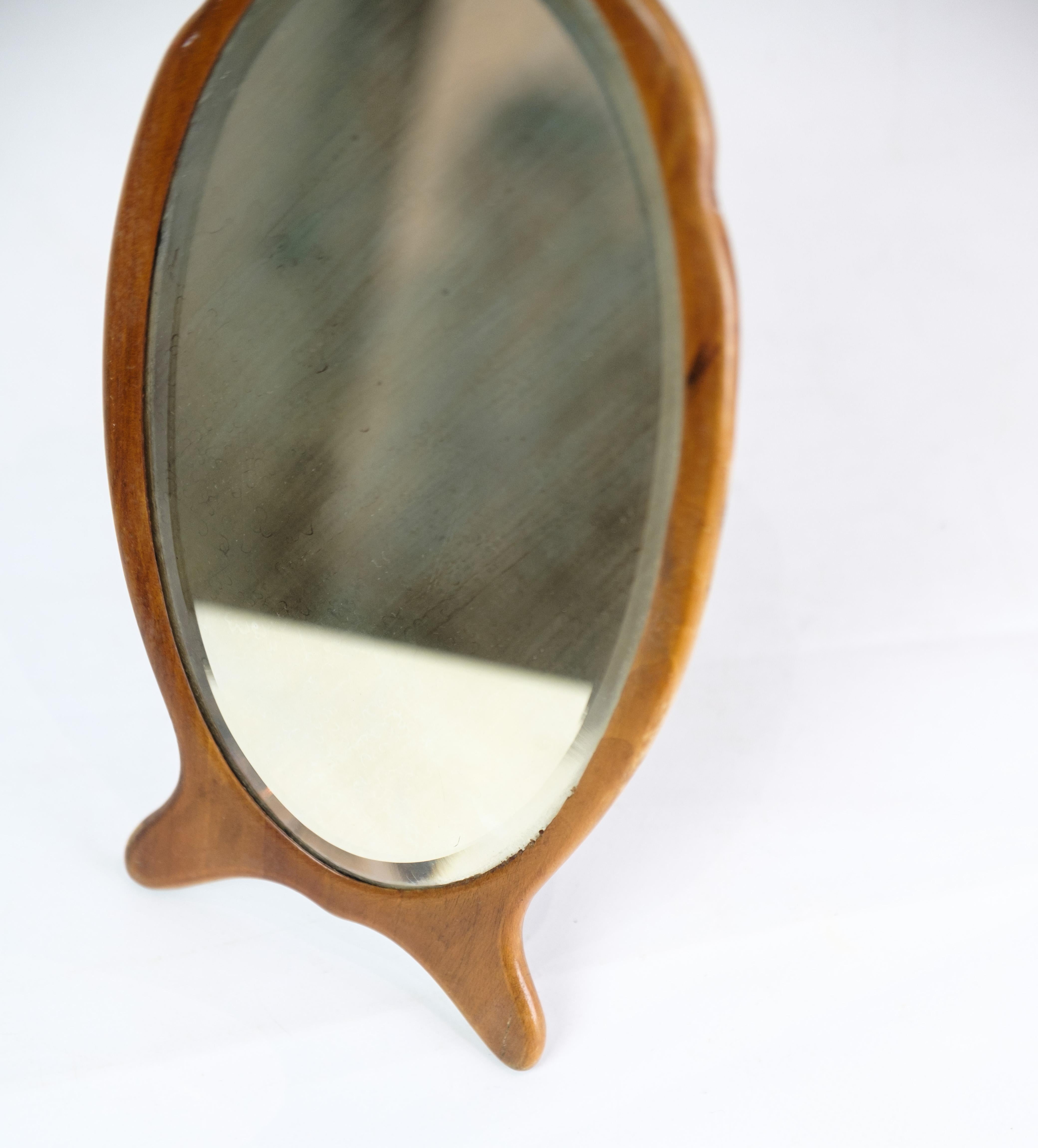Danish Table Mirror With Frame Made In Walnut From 1880s For Sale