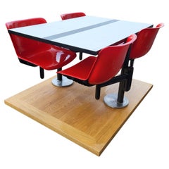 Table modus et 4 chaises Osvaldo Borsani par Tecno Italie 1970 Space Age