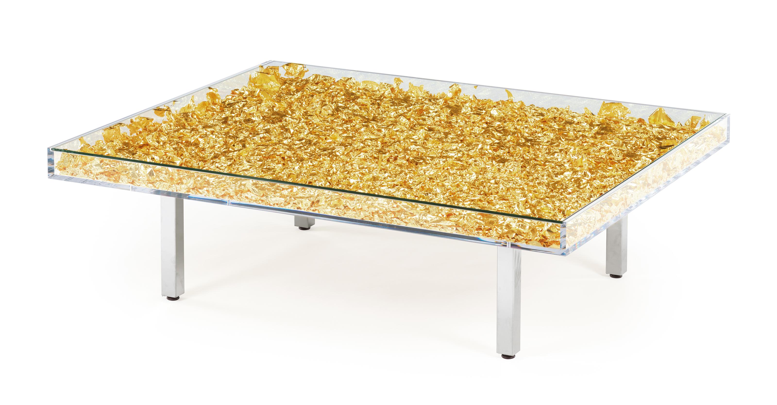 yves klein gold leaf table