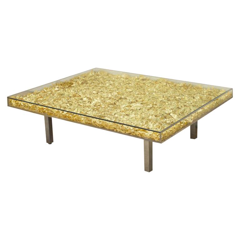 Yves Klein table in monogold, new, offered by Artware Editions