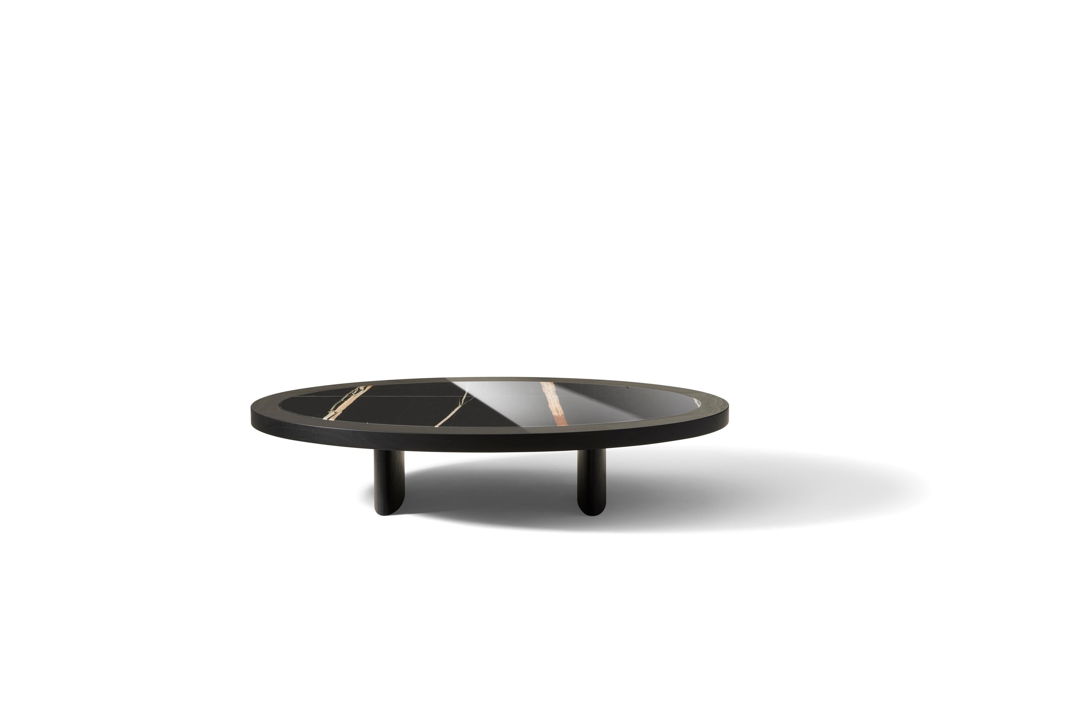Contemporary Table Monta in Black Wood and Marble by Charlotte Perriand for Cassina For Sale