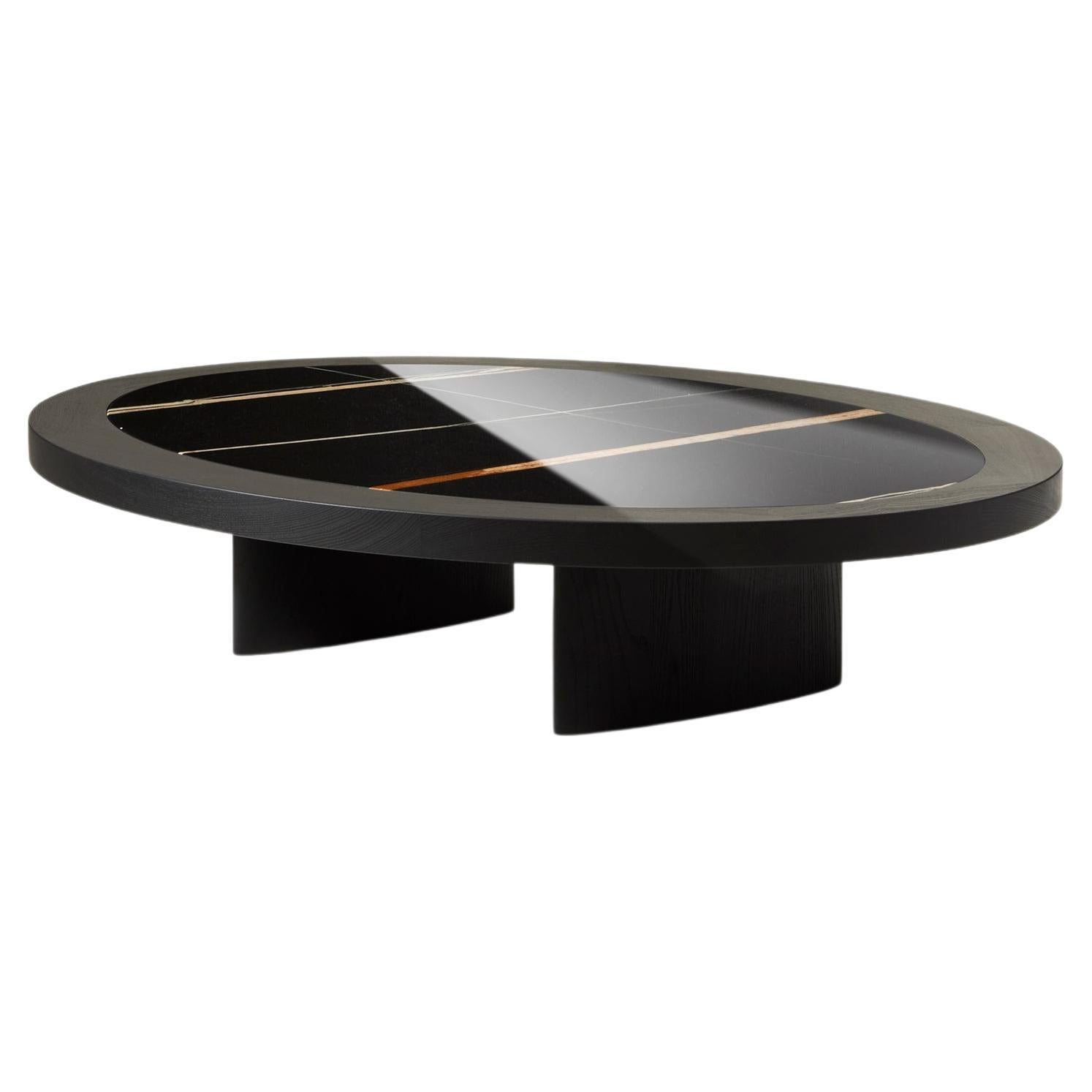 Table Monta en Wood noir et marbre par Charlotte Perriand pour Cassina