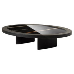 Tisch Monta aus schwarzem Holz und Marmor von Charlotte Perriand für Cassina