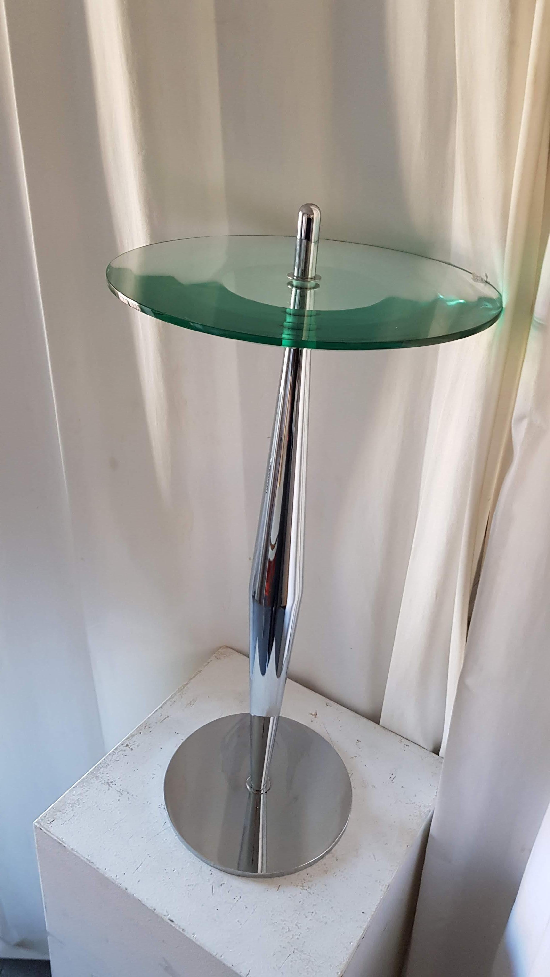 Art Deco Table Murano Glass and Metal For Sale